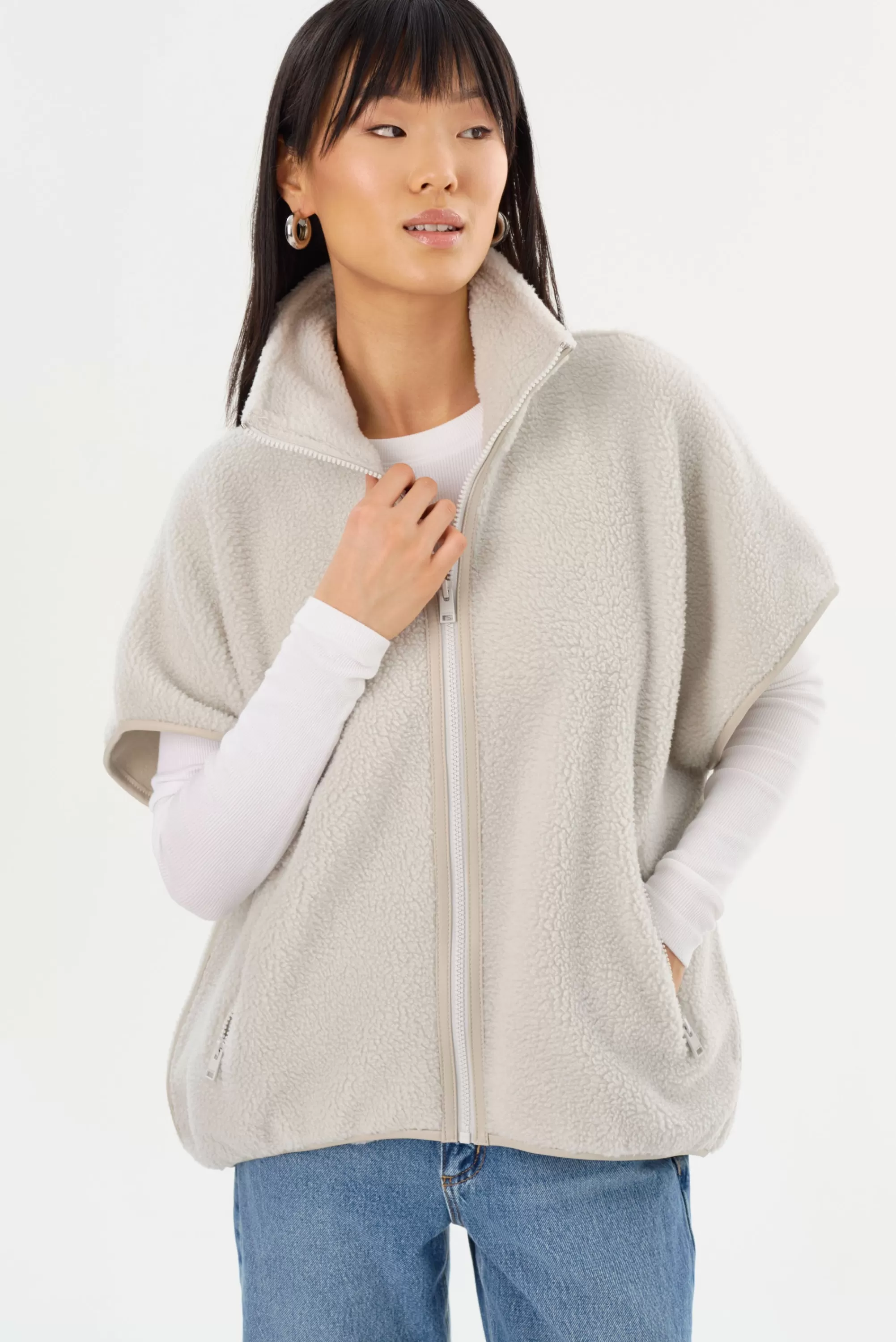 Discount LAMARQUE EUDORA | Polar Fleece Vest Light Grey