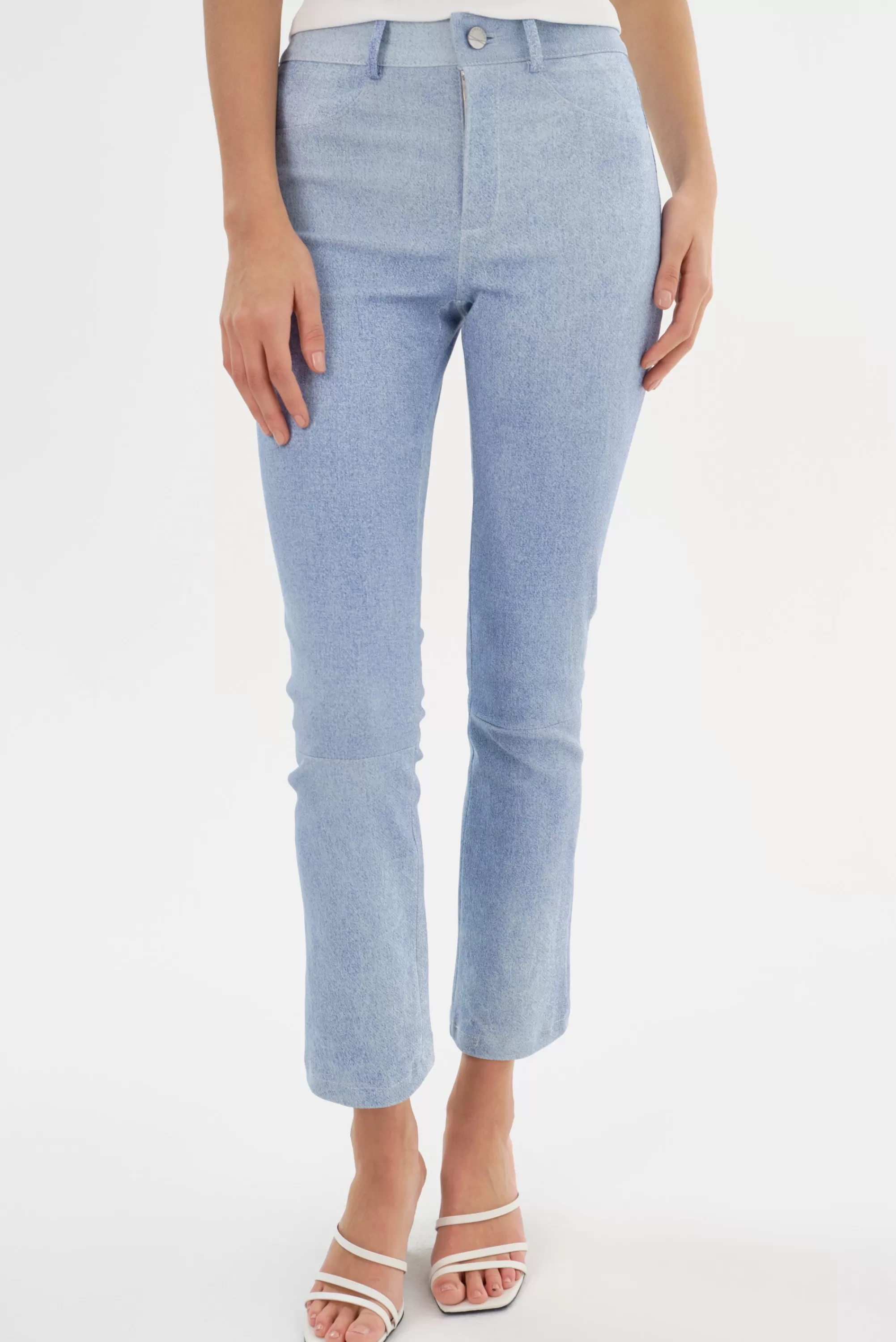 Hot LAMARQUE FARIS | Stretch Leather Pants Heather Blue