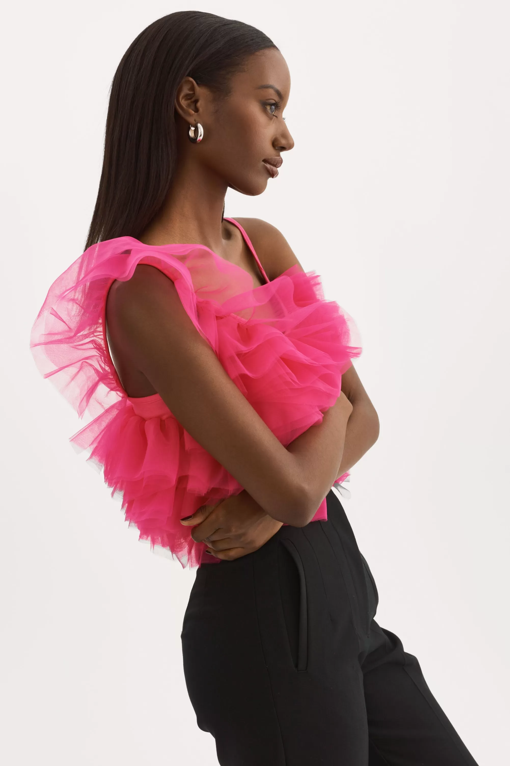 Discount LAMARQUE FELETA | Ruffle Tulle Top Lilac Rose