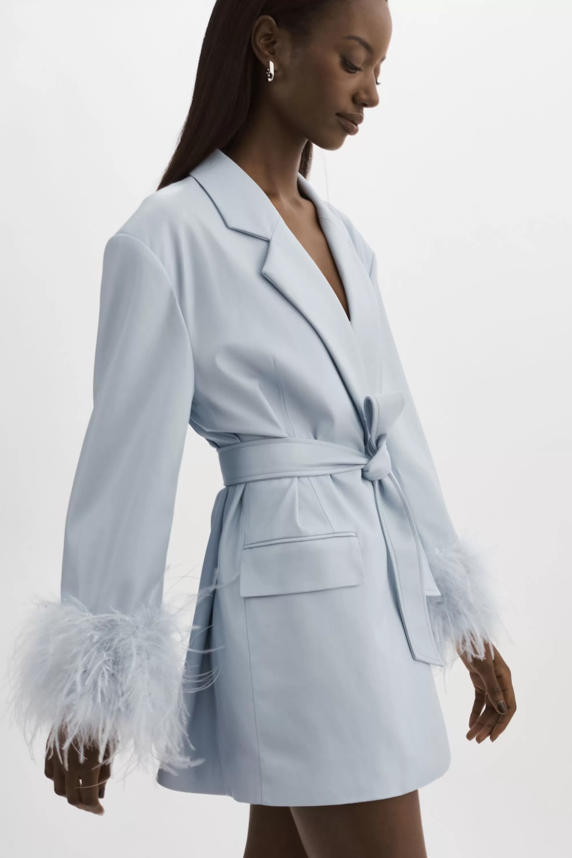 Cheap LAMARQUE GALIA | Feather Trim Blazer Baby Blue