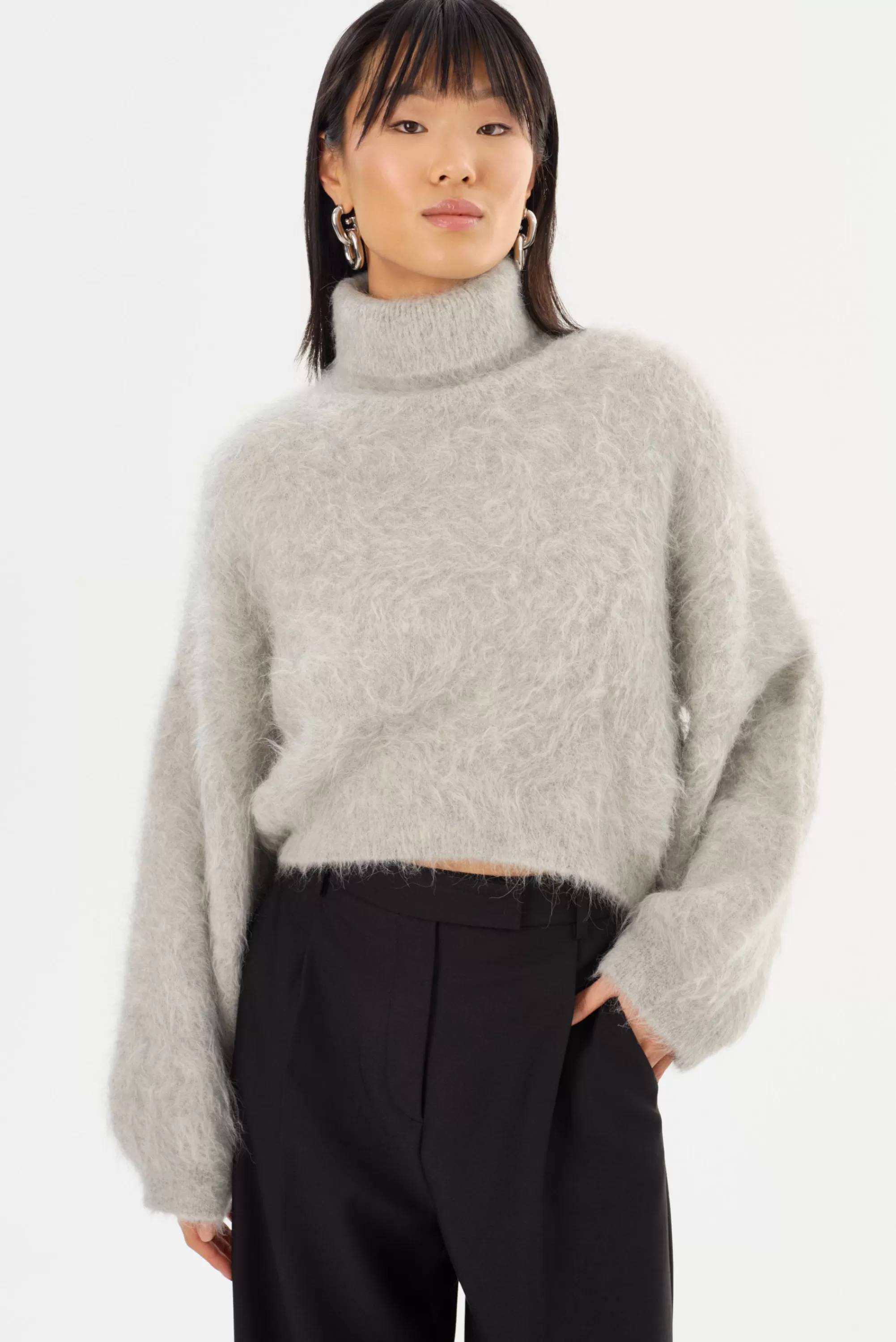 Online LAMARQUE GARCELLE | Wool Turtleneck Sweater Heather Grey