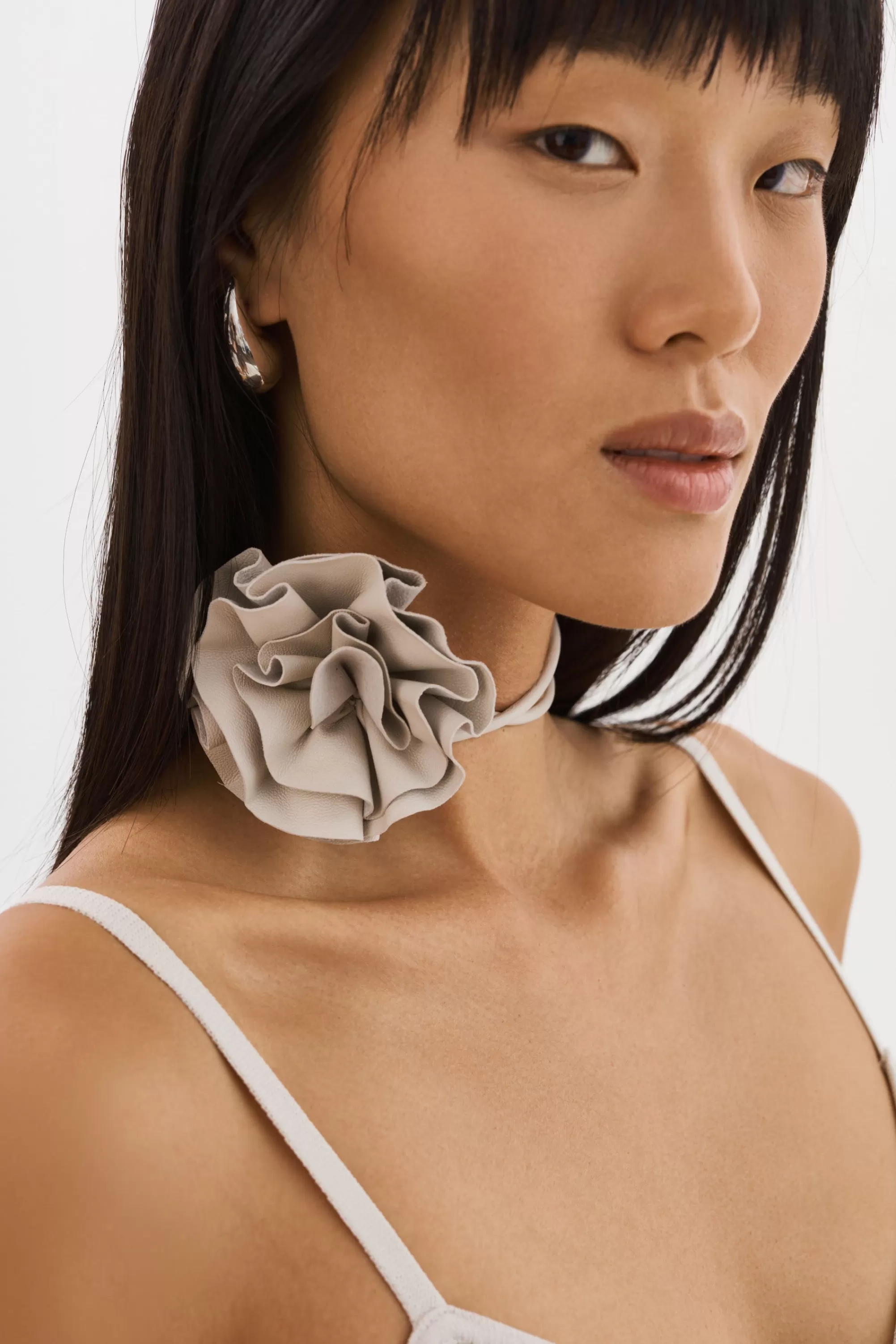 Outlet LAMARQUE GEMMA | Leather Rosette Choker Bone