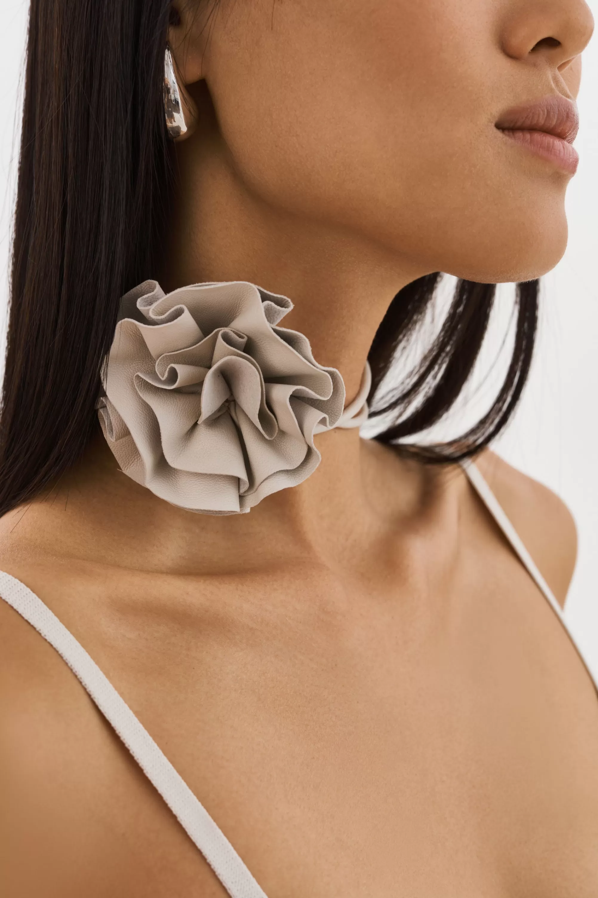 Outlet LAMARQUE GEMMA | Leather Rosette Choker Bone