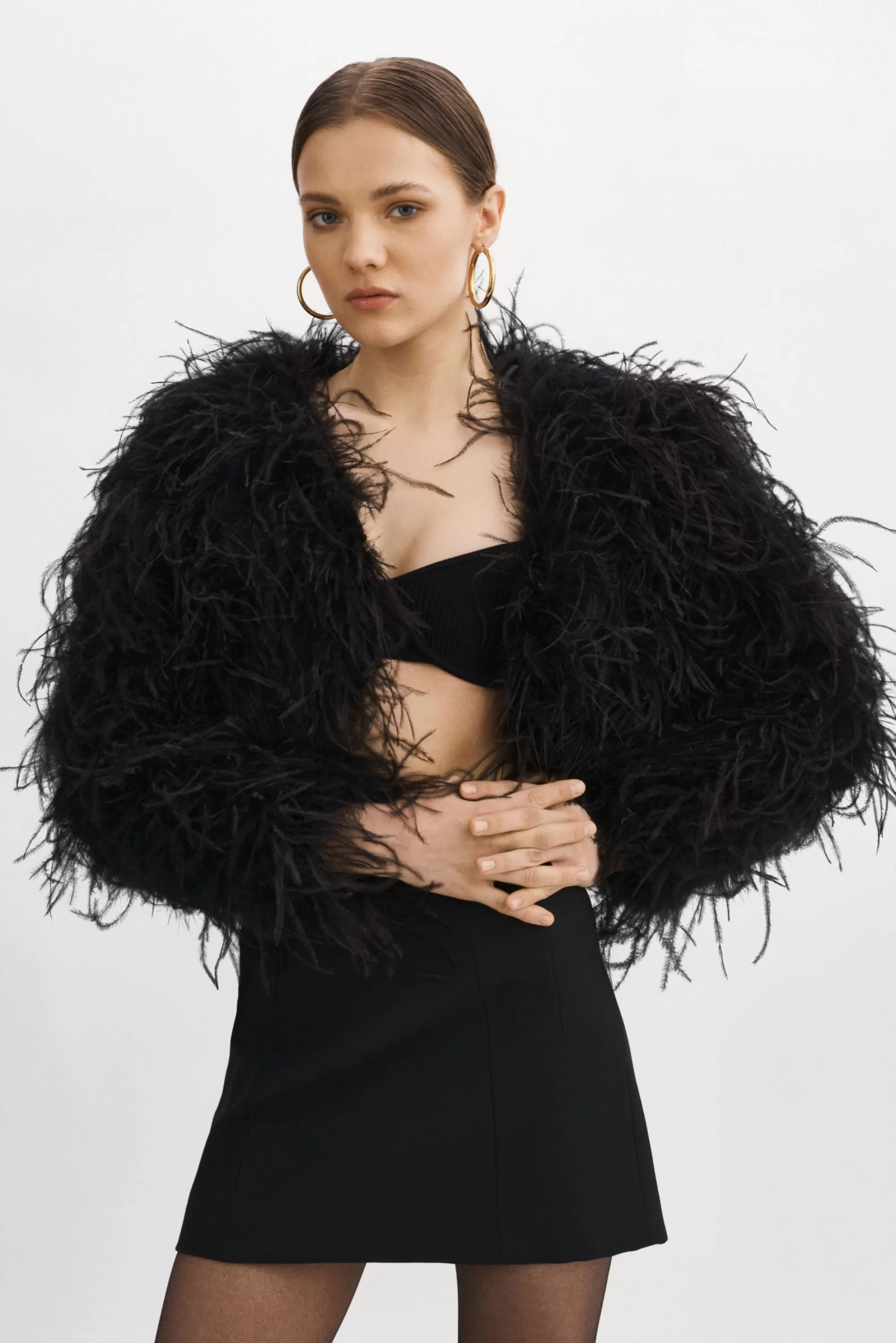 Best LAMARQUE HALLIE | Ostrich Feather Jacket Black