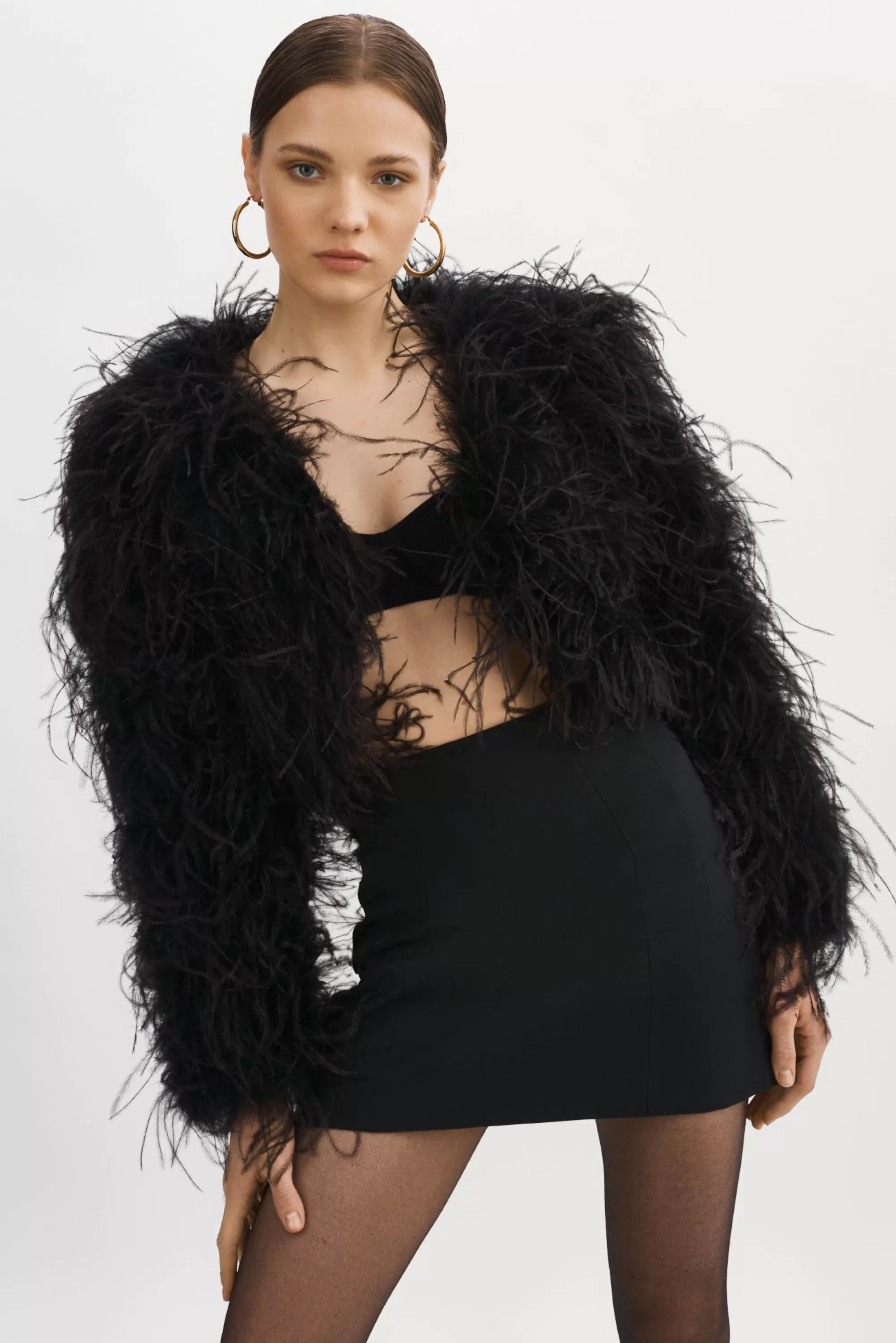 Best LAMARQUE HALLIE | Ostrich Feather Jacket Black