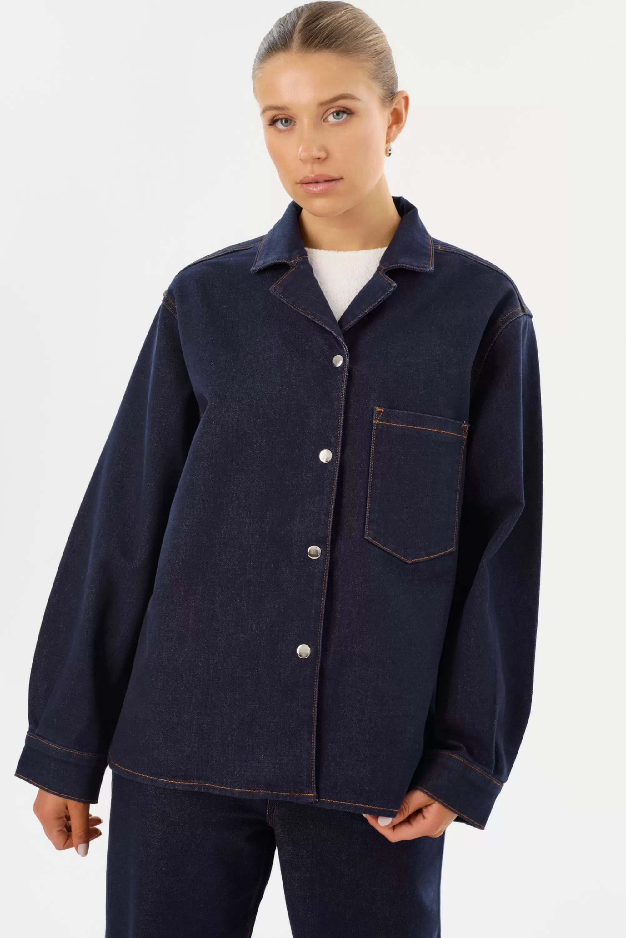 Sale LAMARQUE HAYA D | Denim Shacket Dark Indigo