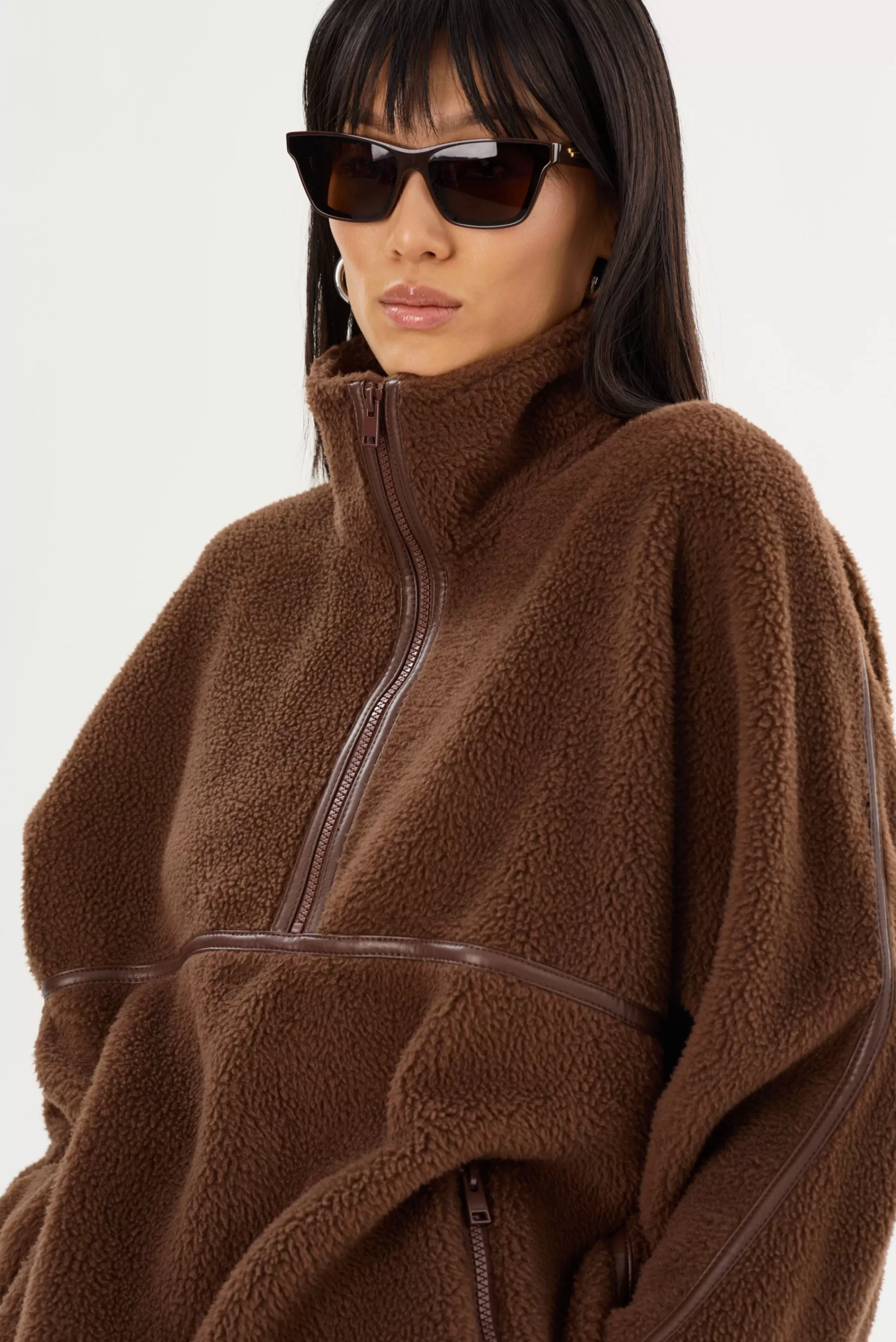 New LAMARQUE HELSA | Polar Fleece Pullover Chestnut