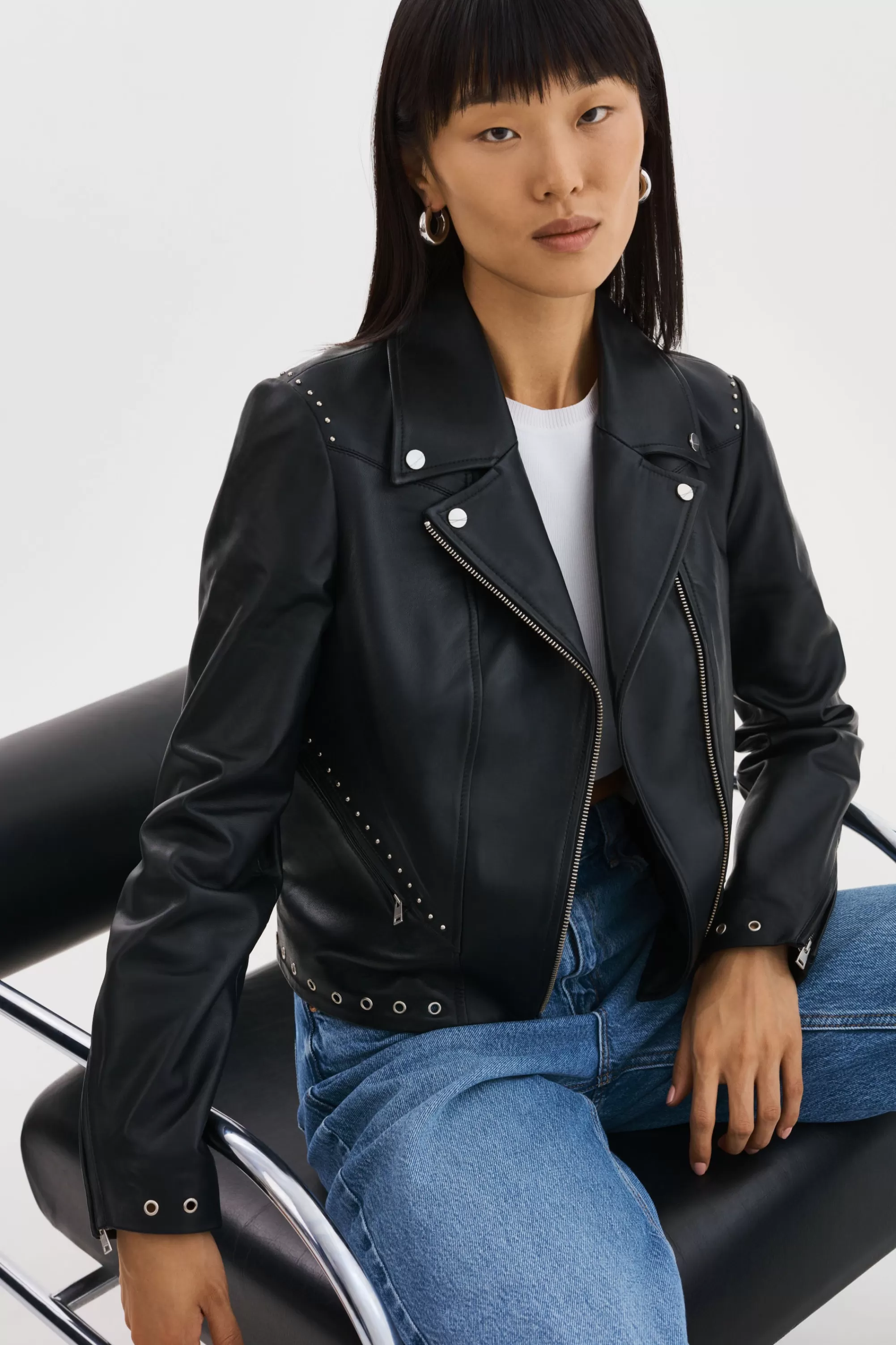 Fashion LAMARQUE IDETTA | Leather Biker Jacket Black