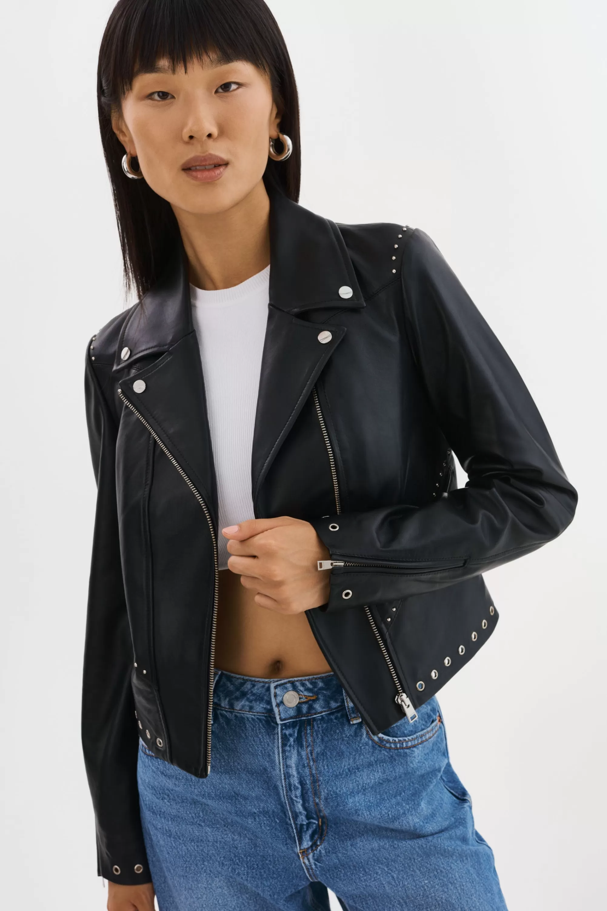 Fashion LAMARQUE IDETTA | Leather Biker Jacket Black