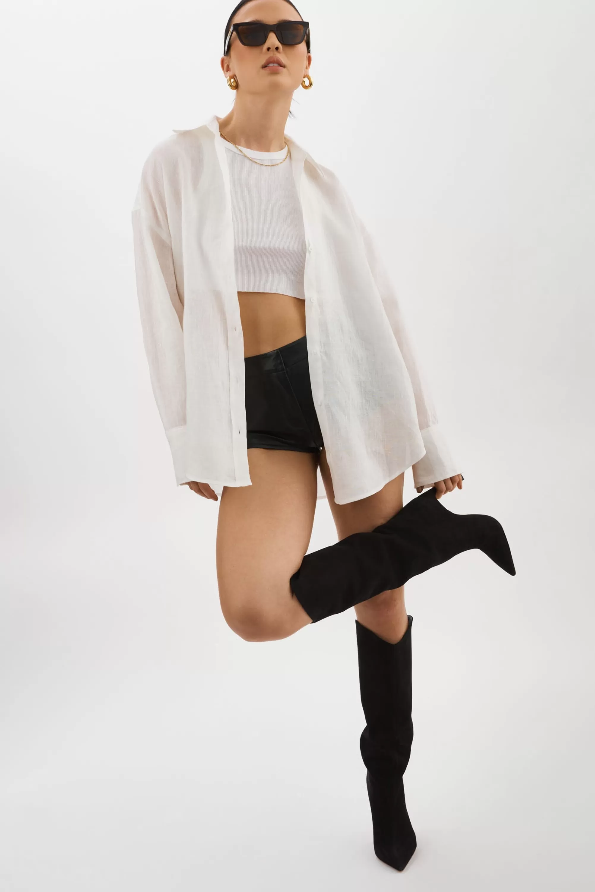 Hot LAMARQUE JADA | Oversized Linen Shirt White