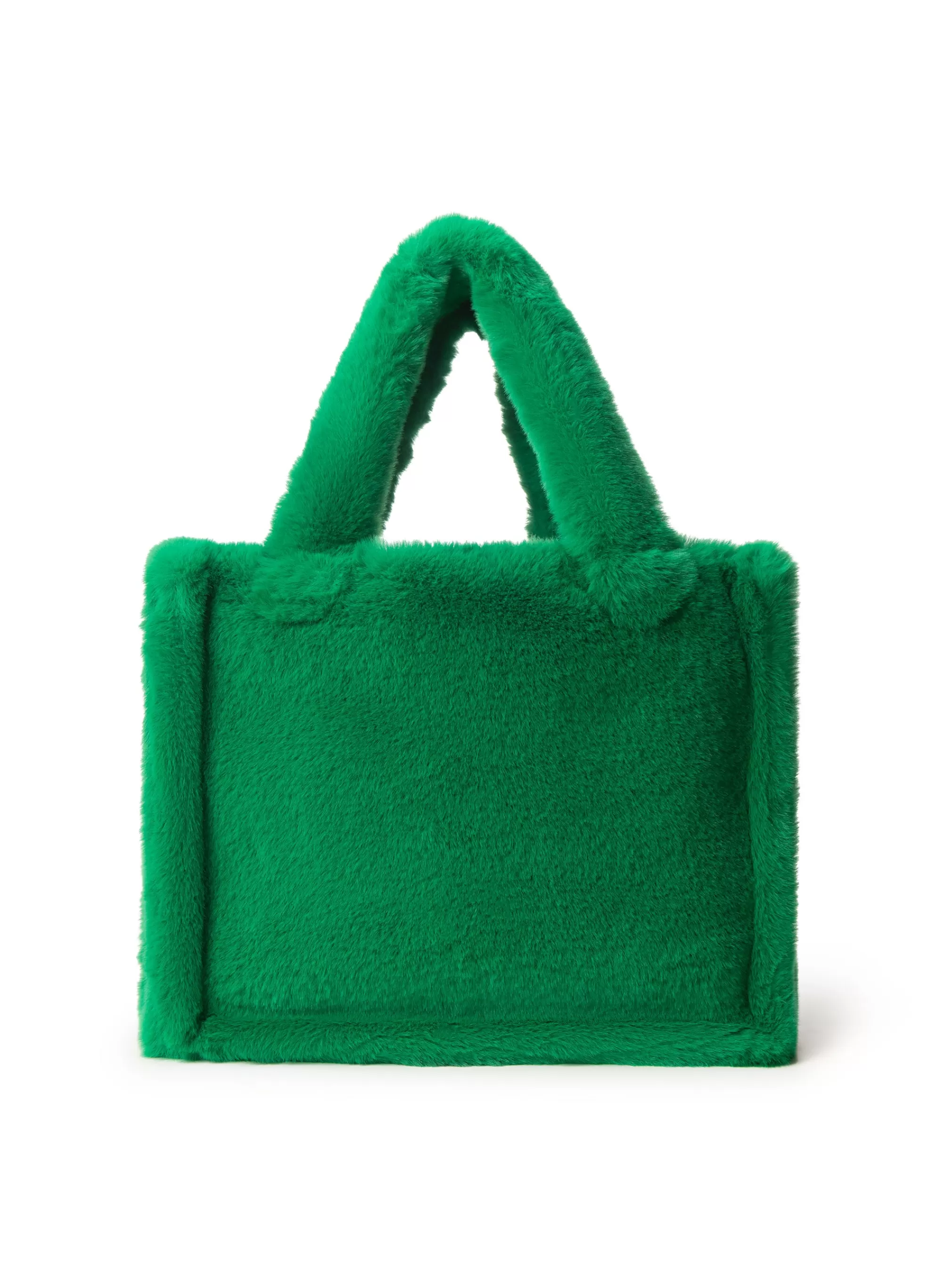 Fashion LAMARQUE JADE Faux Fur Tote Bag VIBRANT GREEN