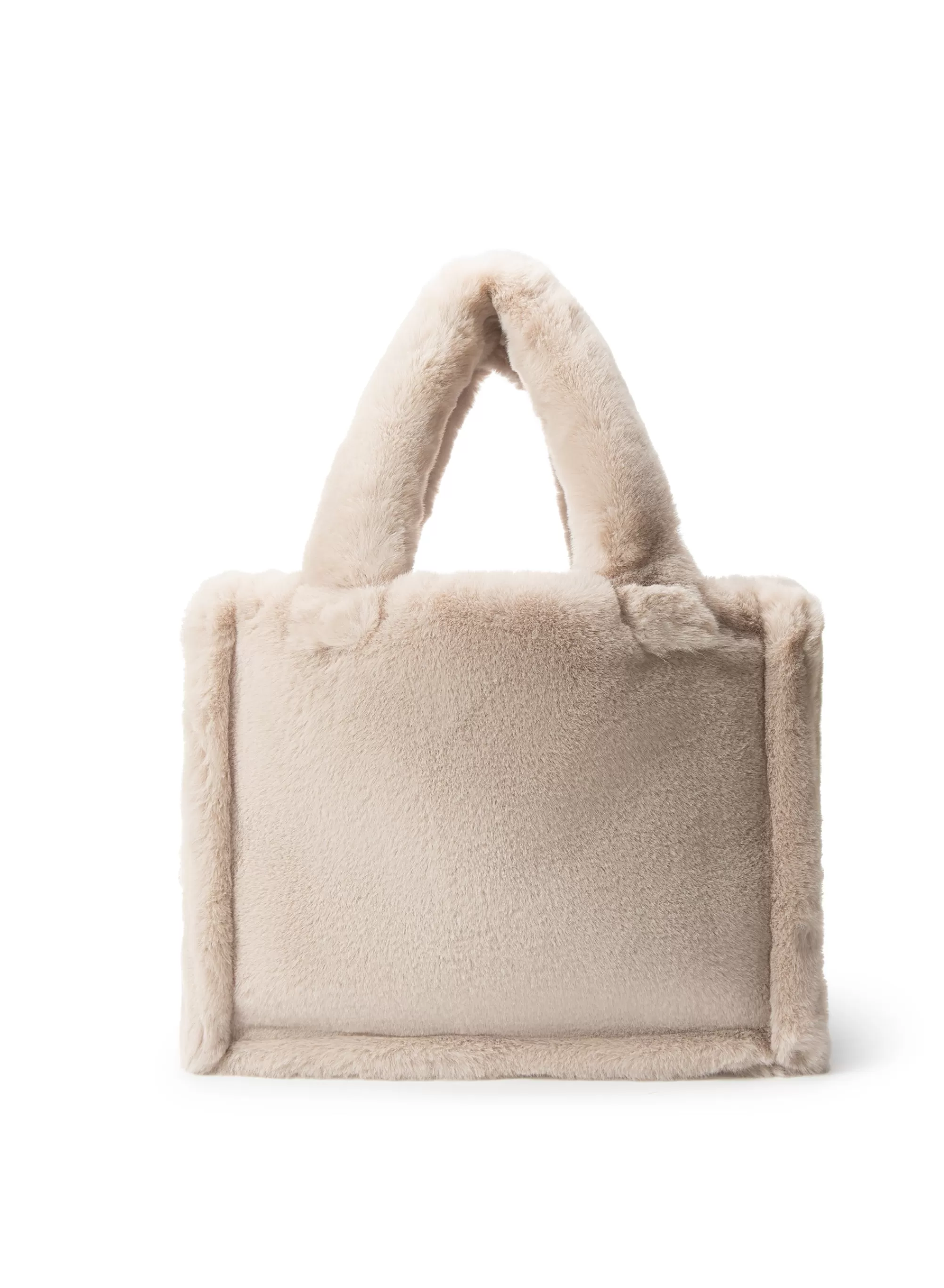 Fashion LAMARQUE JADE Faux Fur Tote Bag Bone