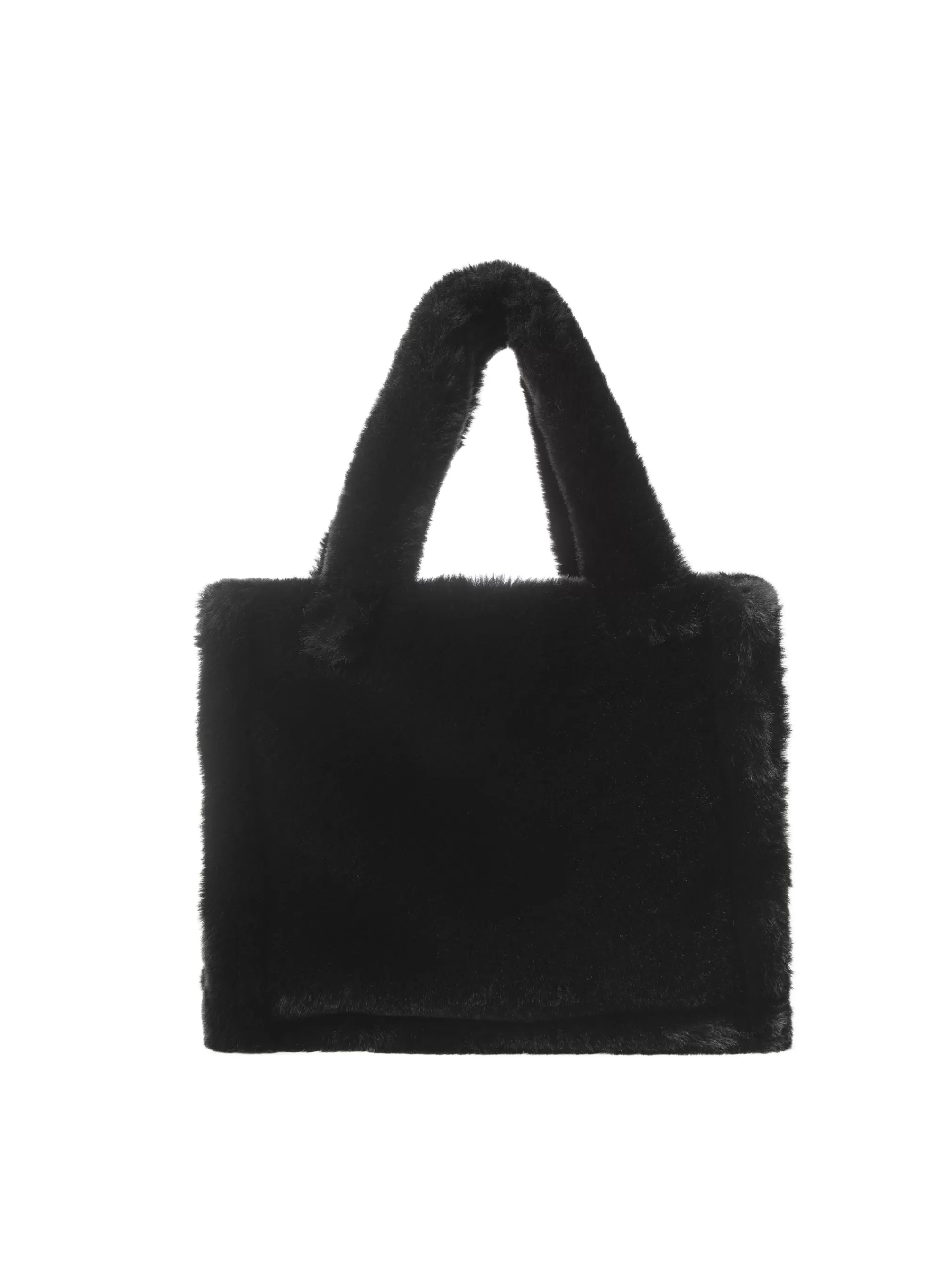 Cheap LAMARQUE JADE Faux Fur Tote Bag Black