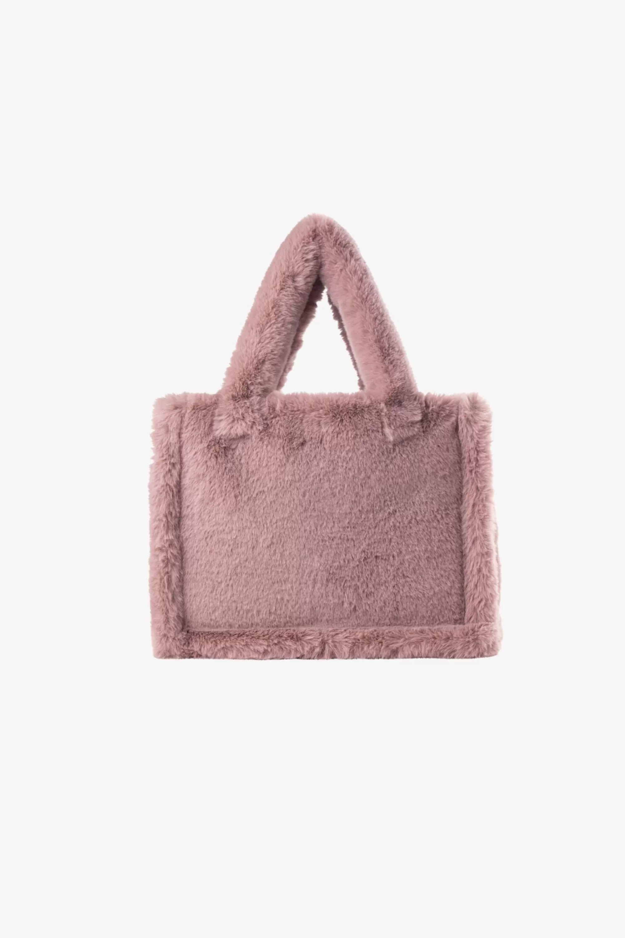 New LAMARQUE JADE Faux Fur Tote Bag Smoky Pink