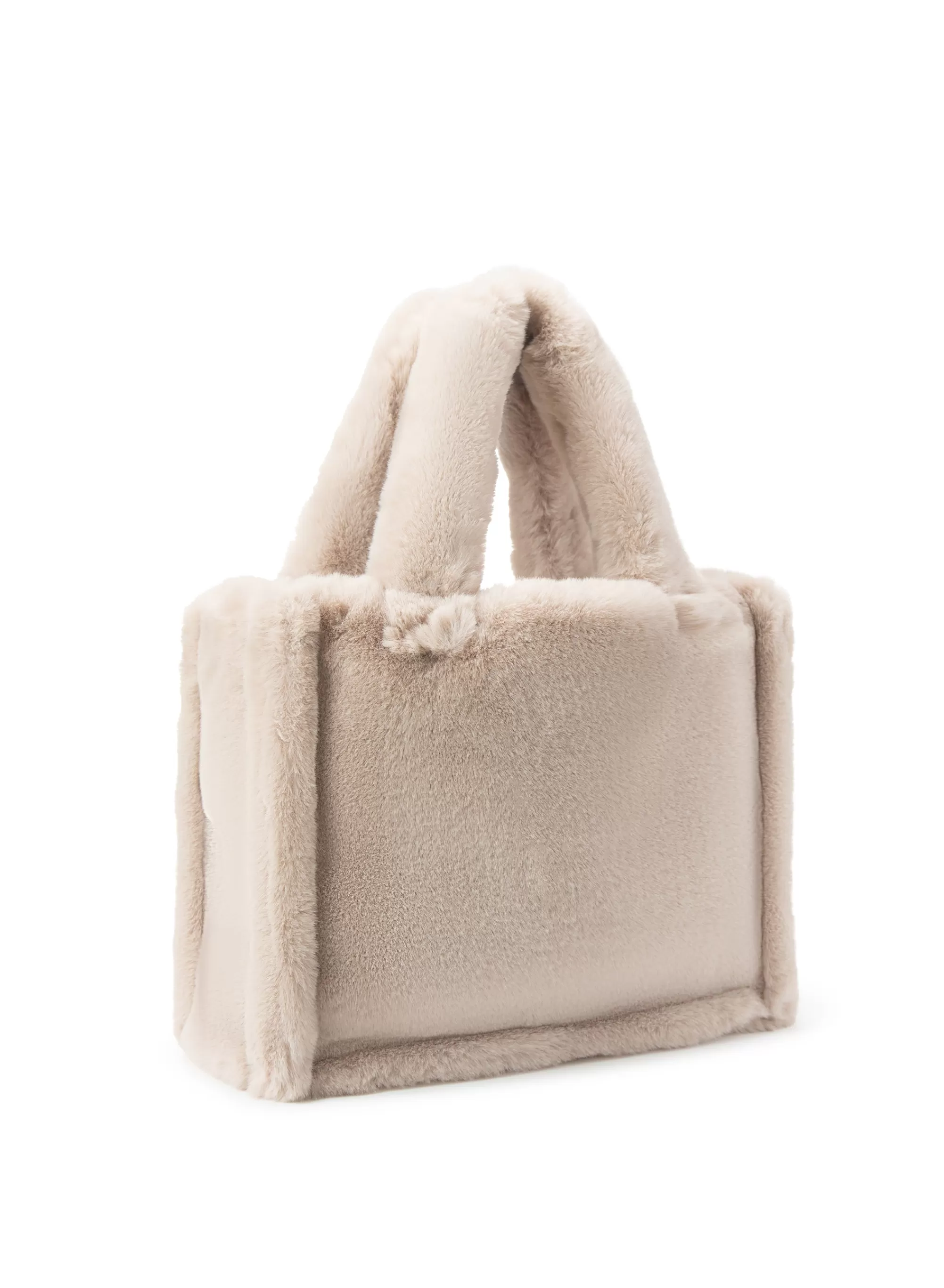 Fashion LAMARQUE JADE Faux Fur Tote Bag Bone