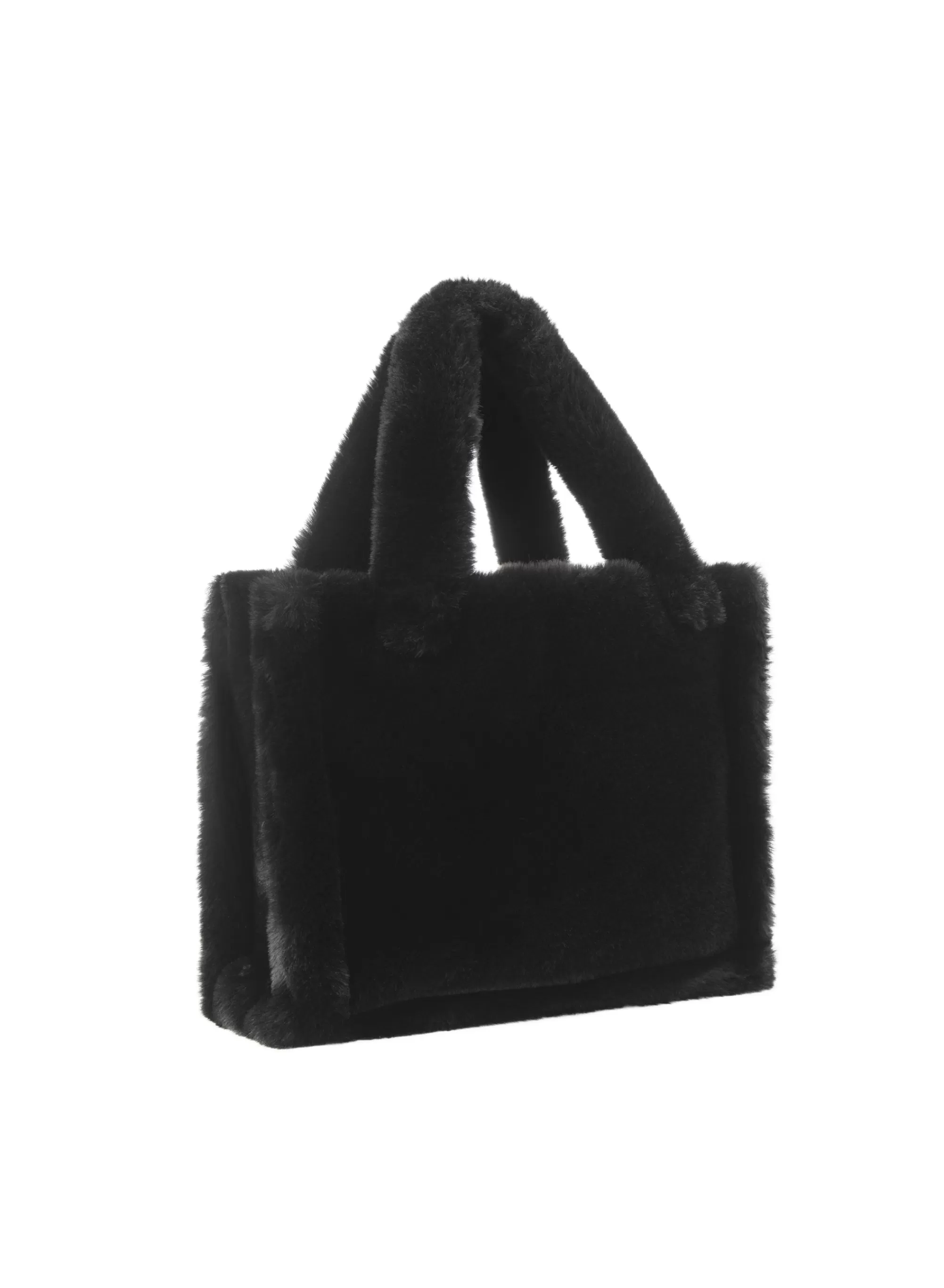 Cheap LAMARQUE JADE Faux Fur Tote Bag Black