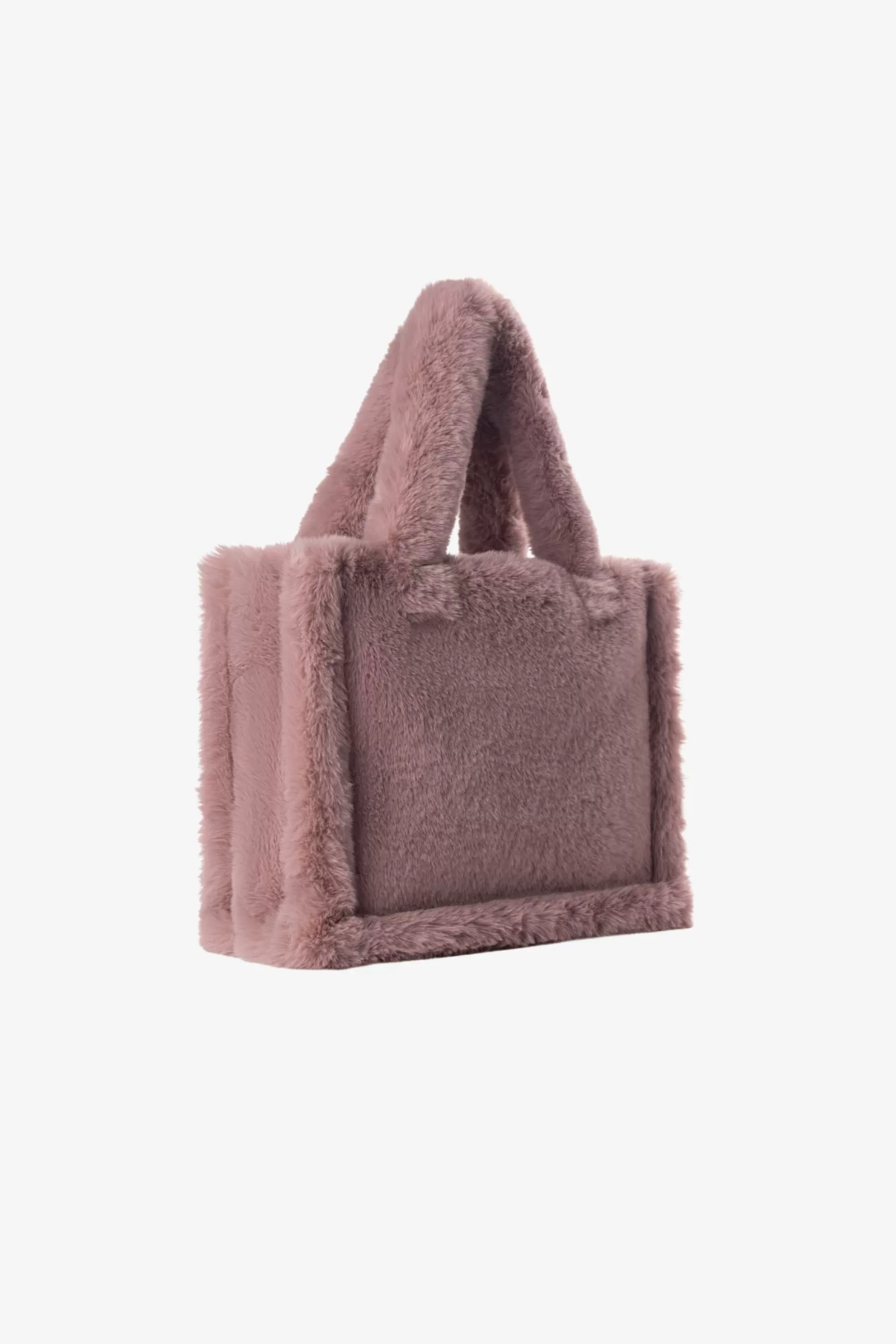 New LAMARQUE JADE Faux Fur Tote Bag Smoky Pink