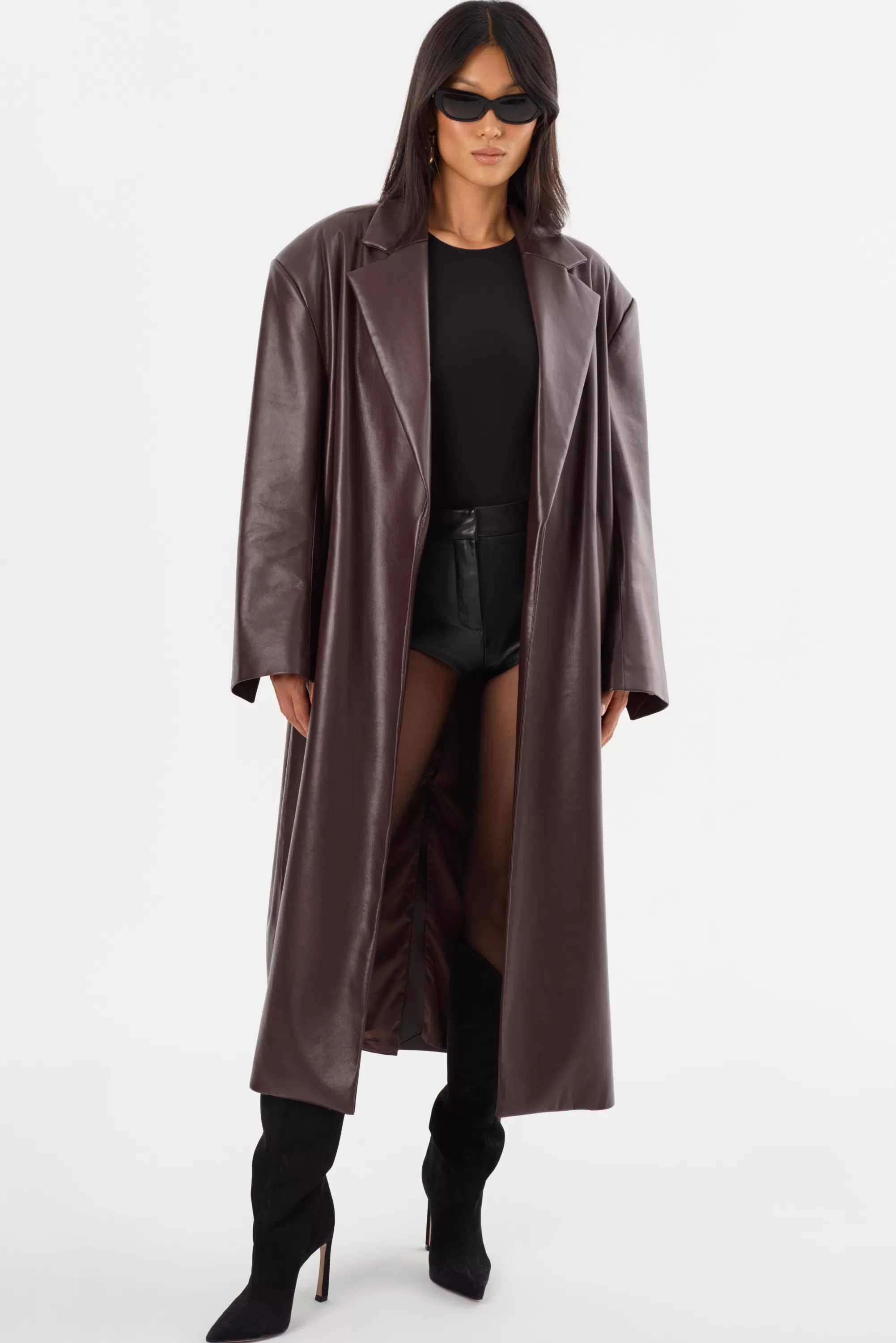 Store LAMARQUE JANELLE | Recycled Leather Coat Mahogany