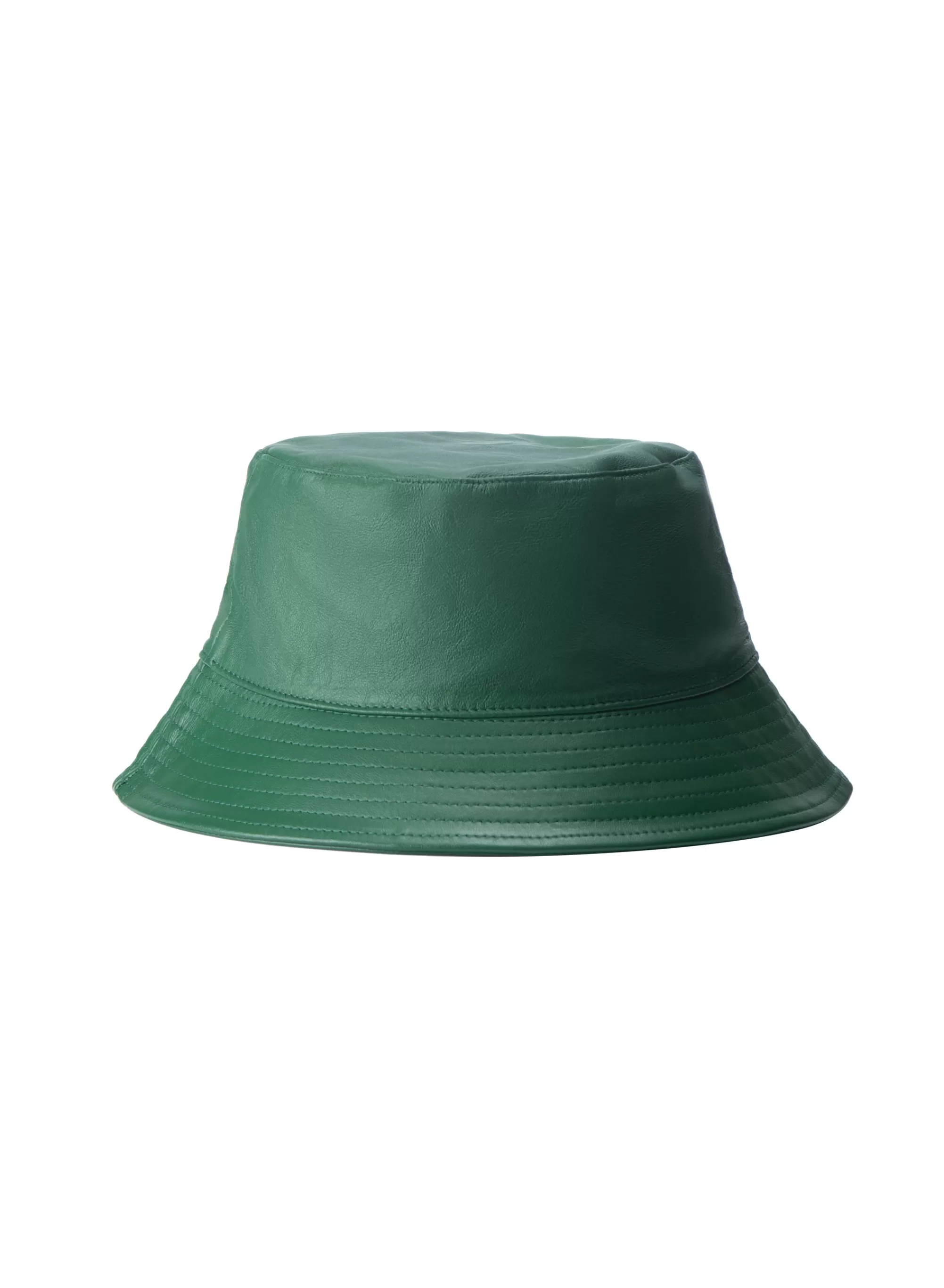 Discount LAMARQUE JEANNE LEATHER BUCKET HAT Bottle Green