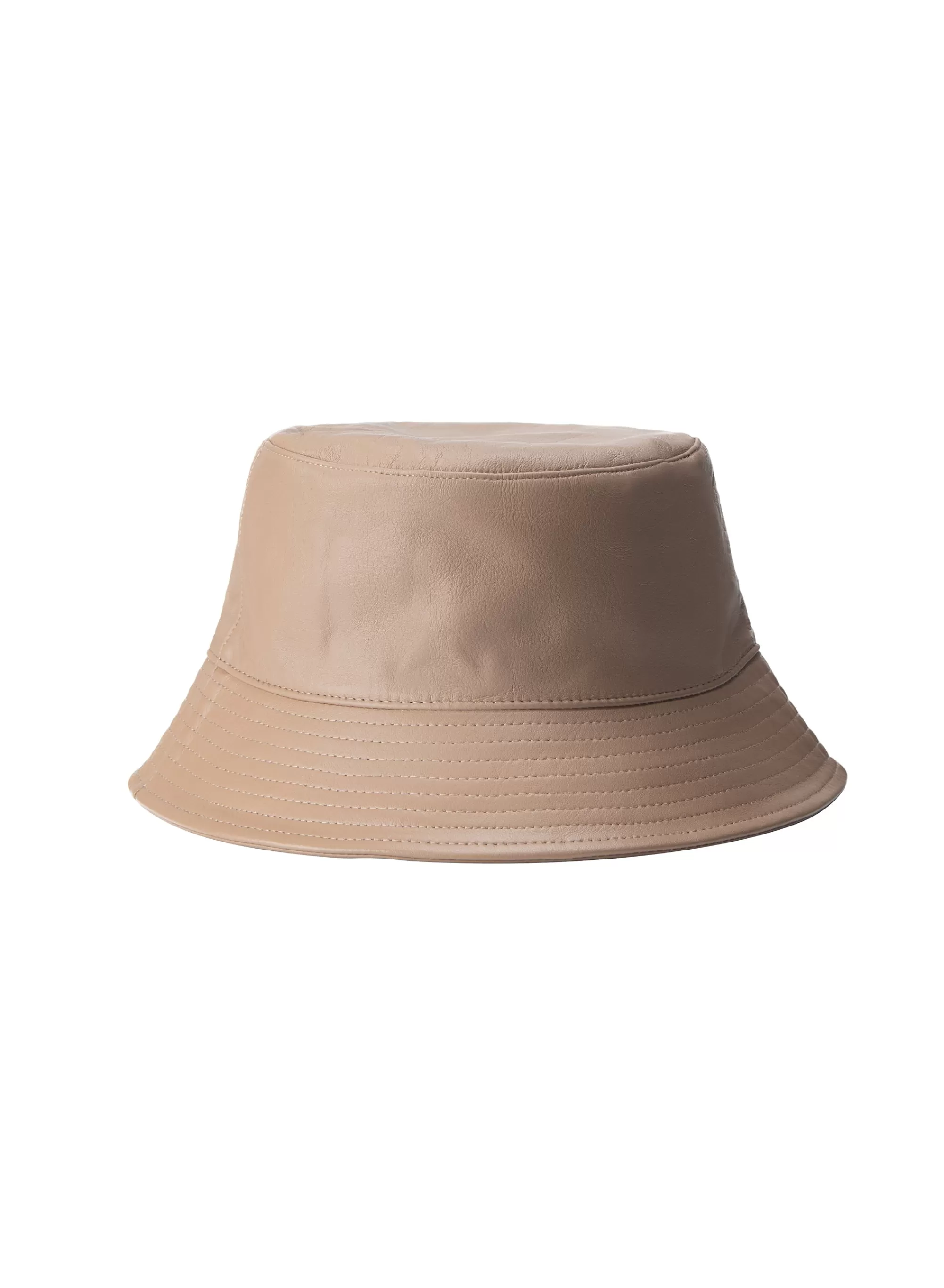 Cheap LAMARQUE JEANNE LEATHER BUCKET HAT Sesame