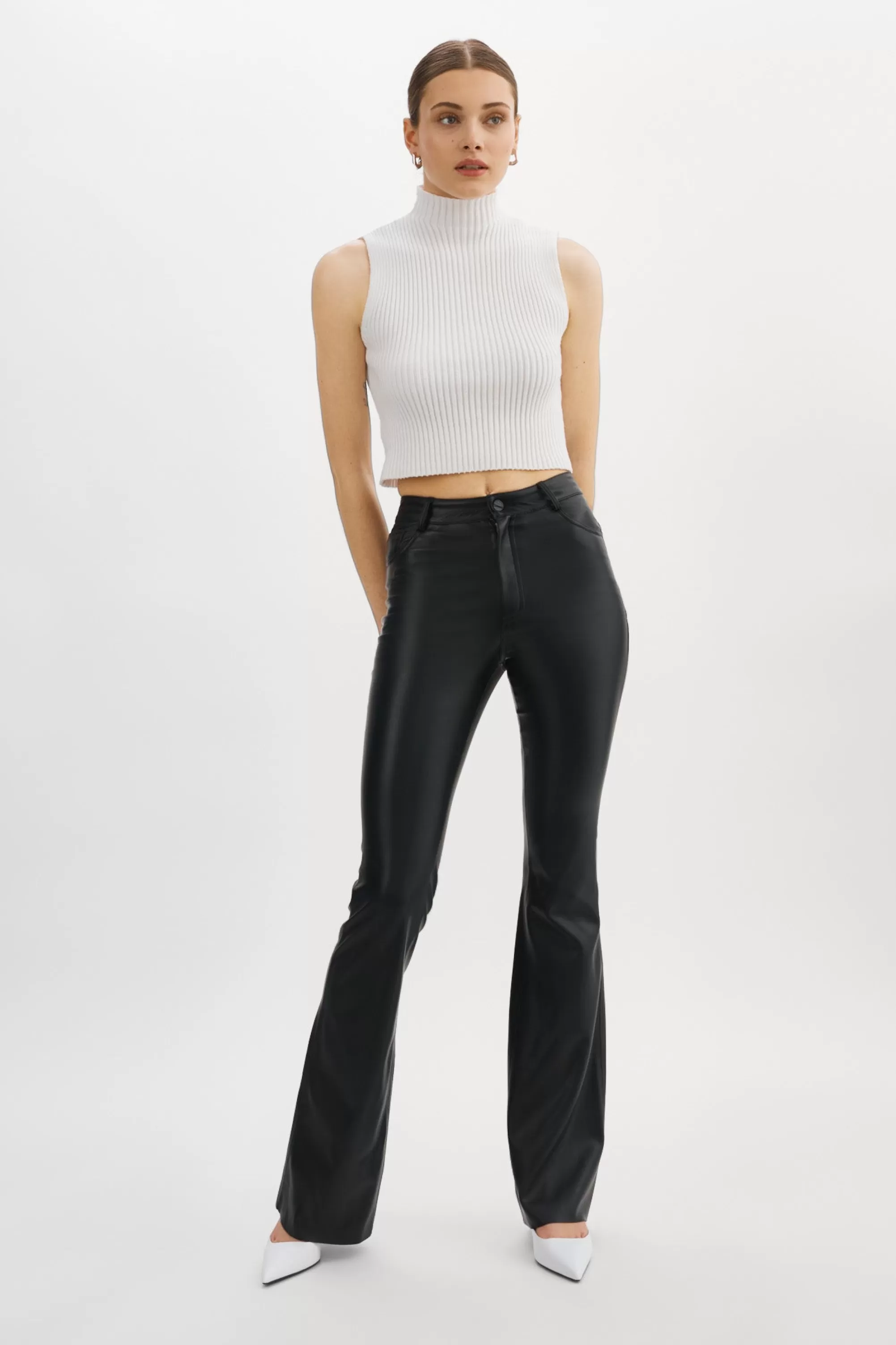 Online LAMARQUE KAIDA | Faux Leather Flare Pants Black