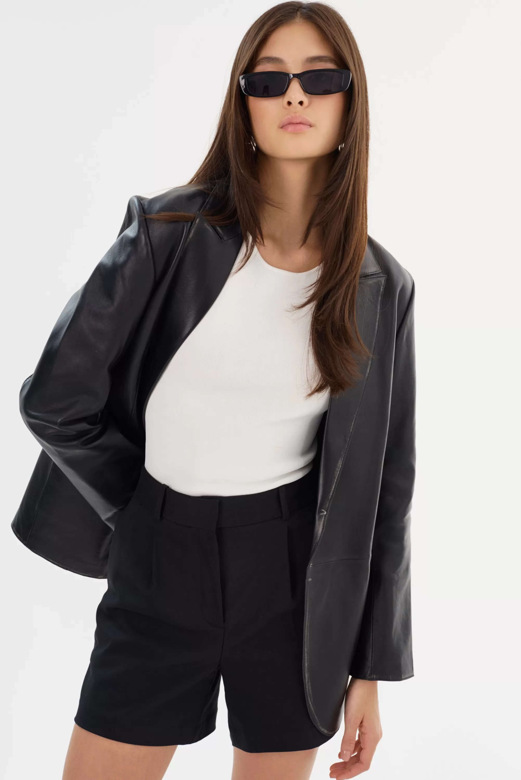 Fashion LAMARQUE KARRIN | Distressed Leather Blazer Distressed Black