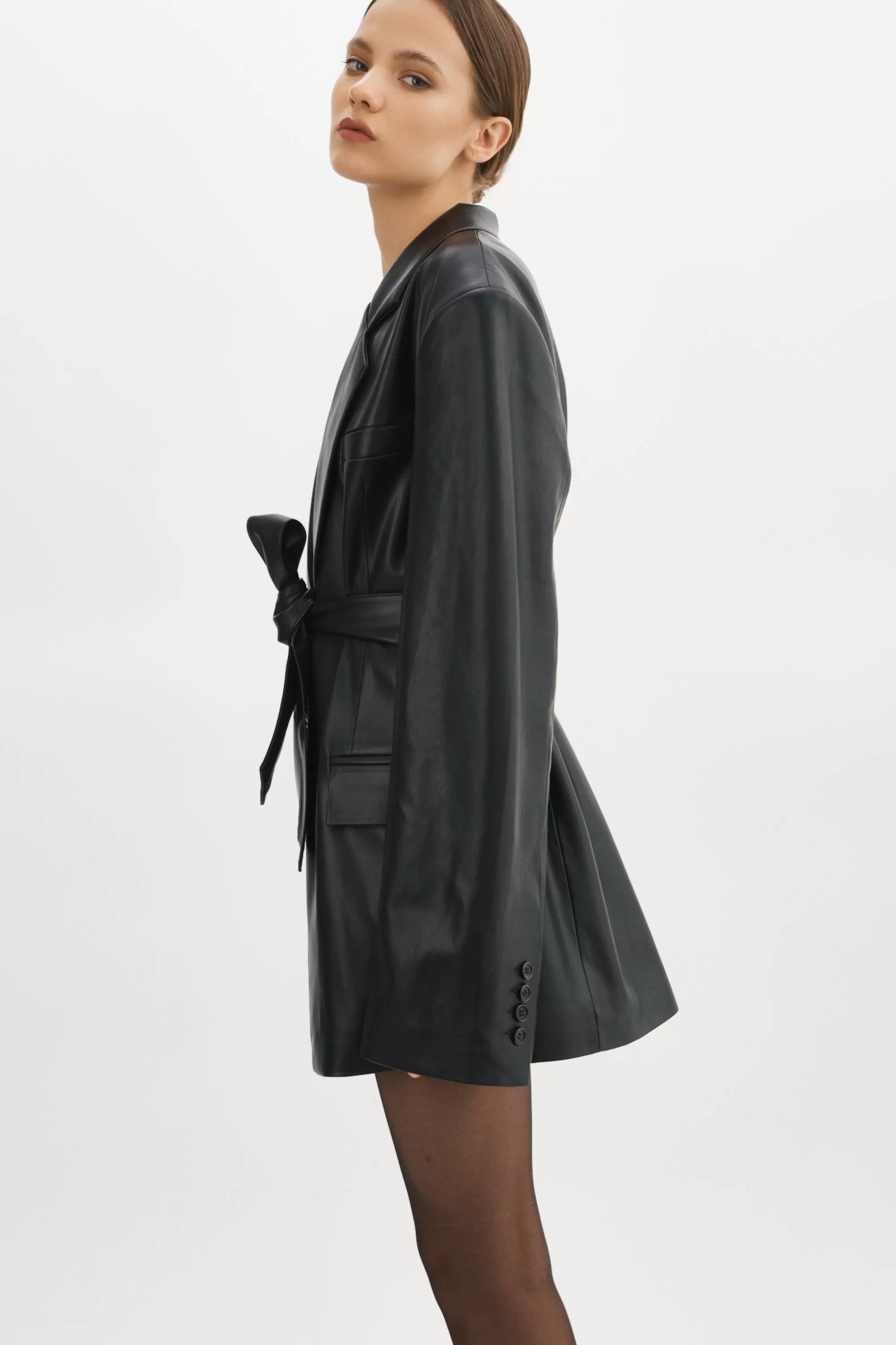 Discount LAMARQUE Kassandra | Faux Leather Oversized Blazer Black