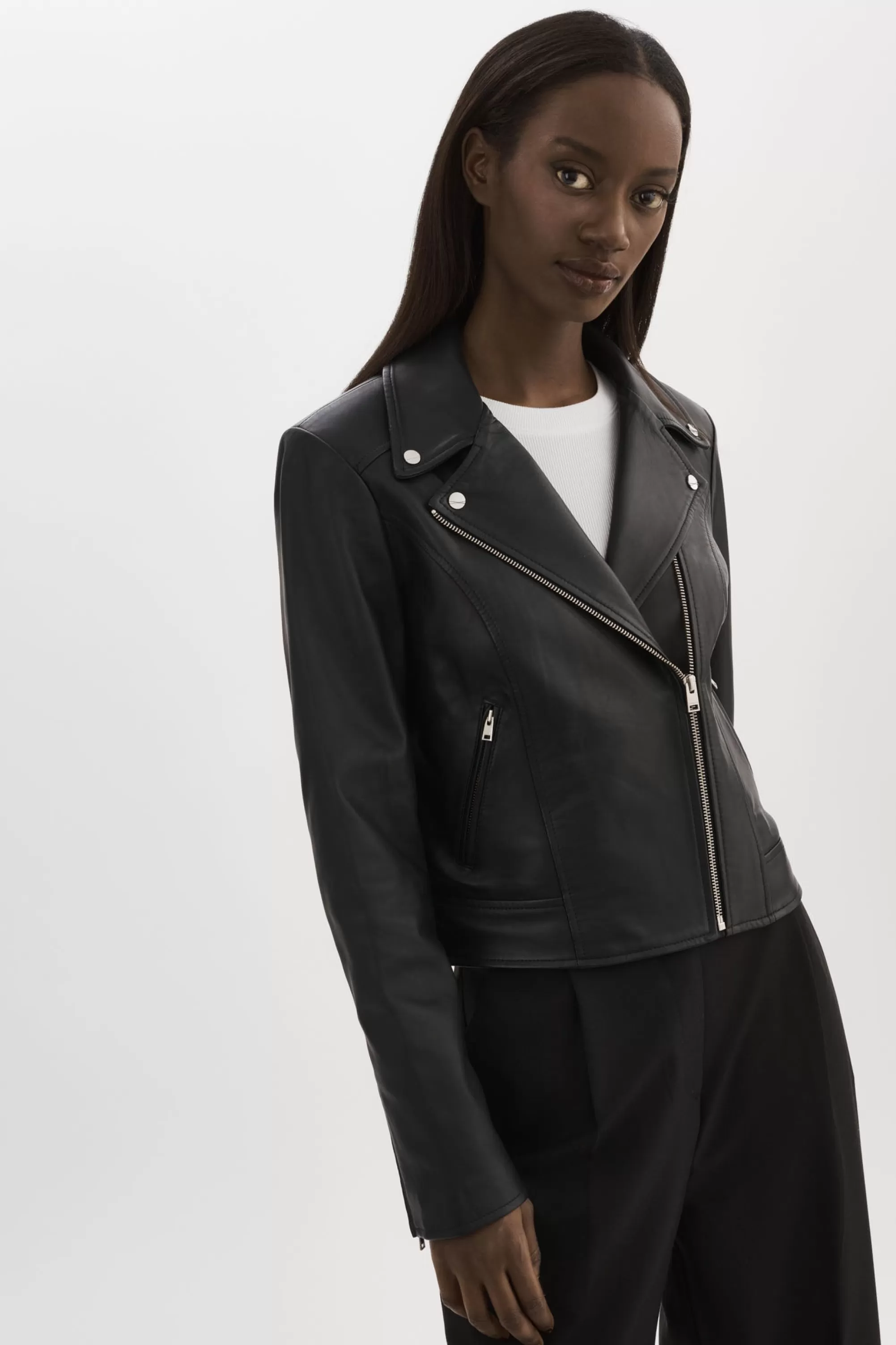 Hot LAMARQUE KELSEY | Leather Biker Jacket Black