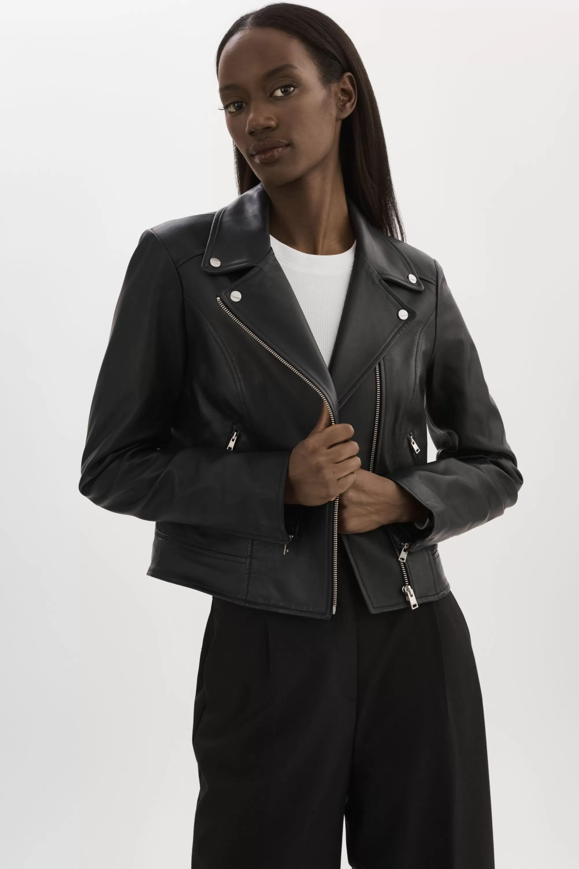 Hot LAMARQUE KELSEY | Leather Biker Jacket Black