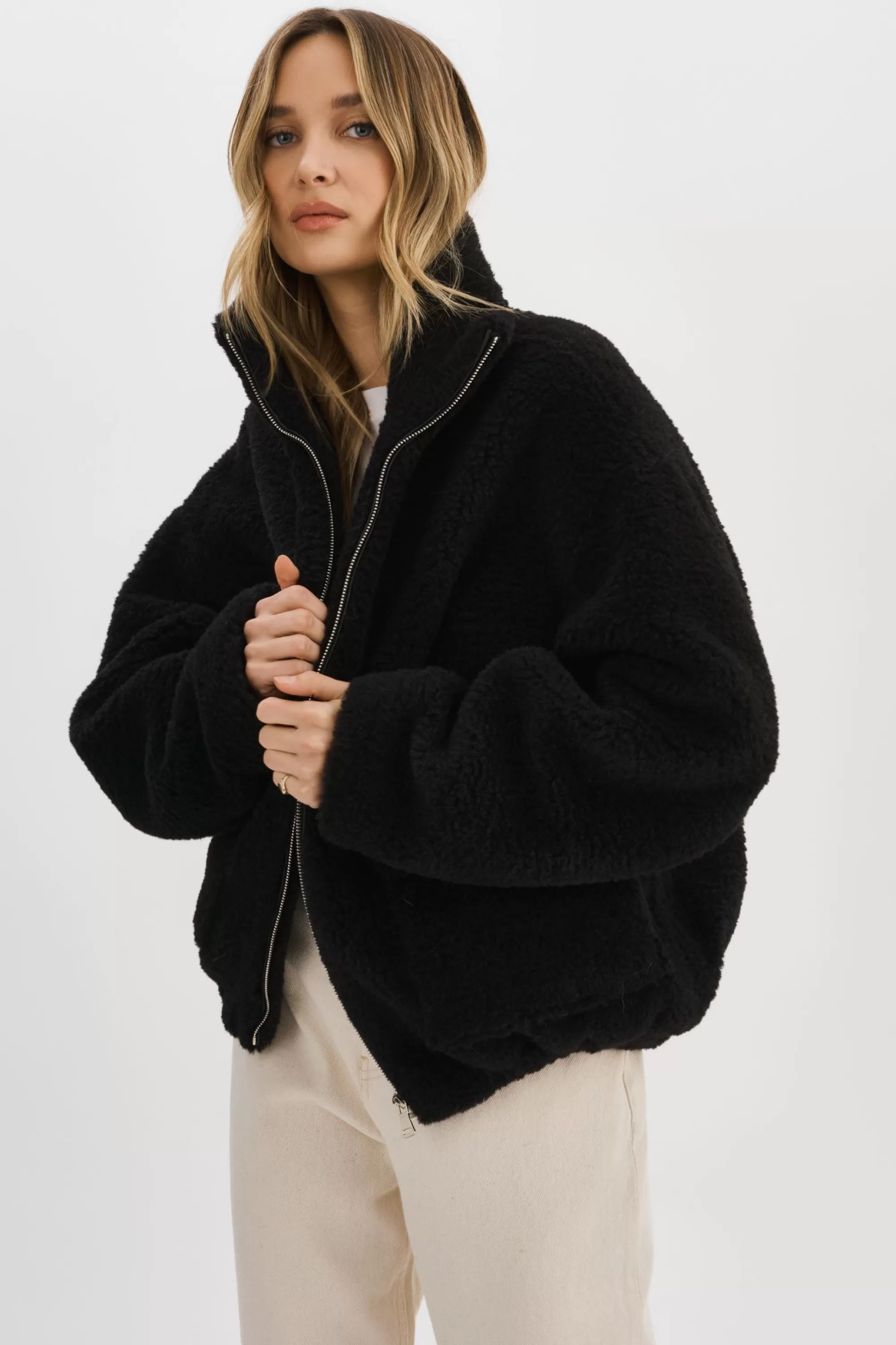 New LAMARQUE KIM | Sherpa Jacket Black