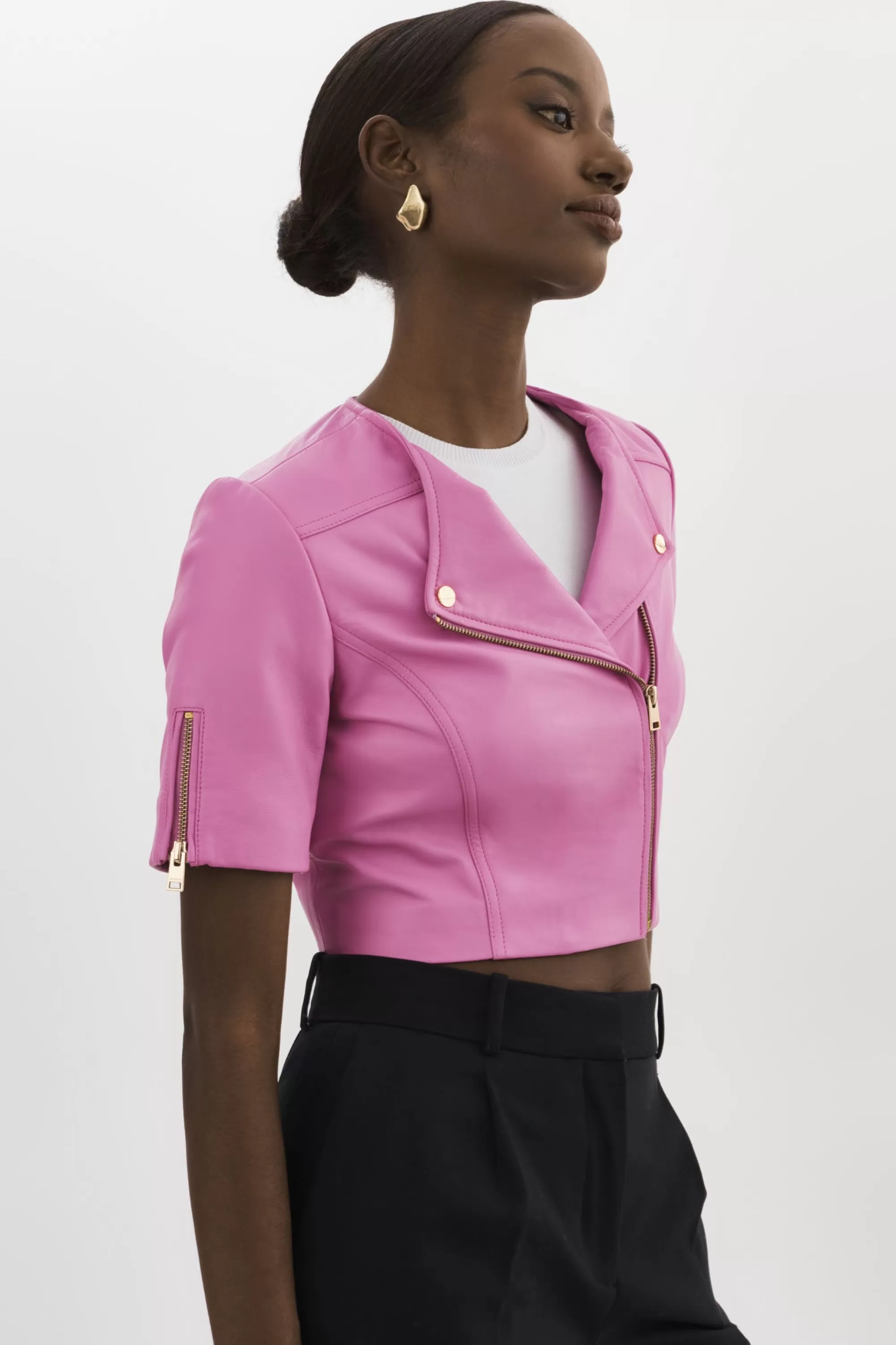 Cheap LAMARQUE KIRSI GOLD | Cropped Biker Jacket BODACIOUS PINK