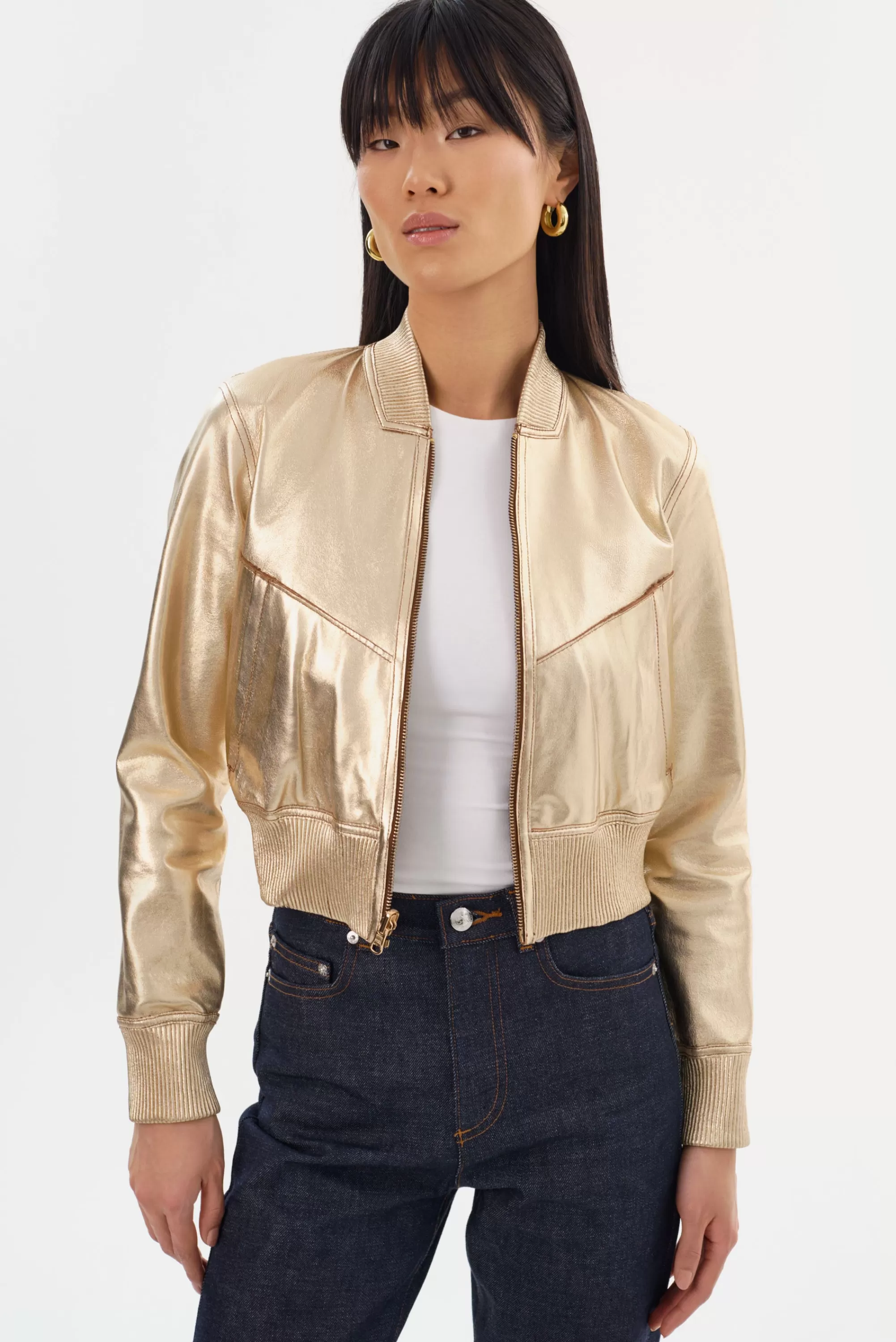 Cheap LAMARQUE KORDELLA | Reversible Leather Bomber Jacket Luggage/Gold