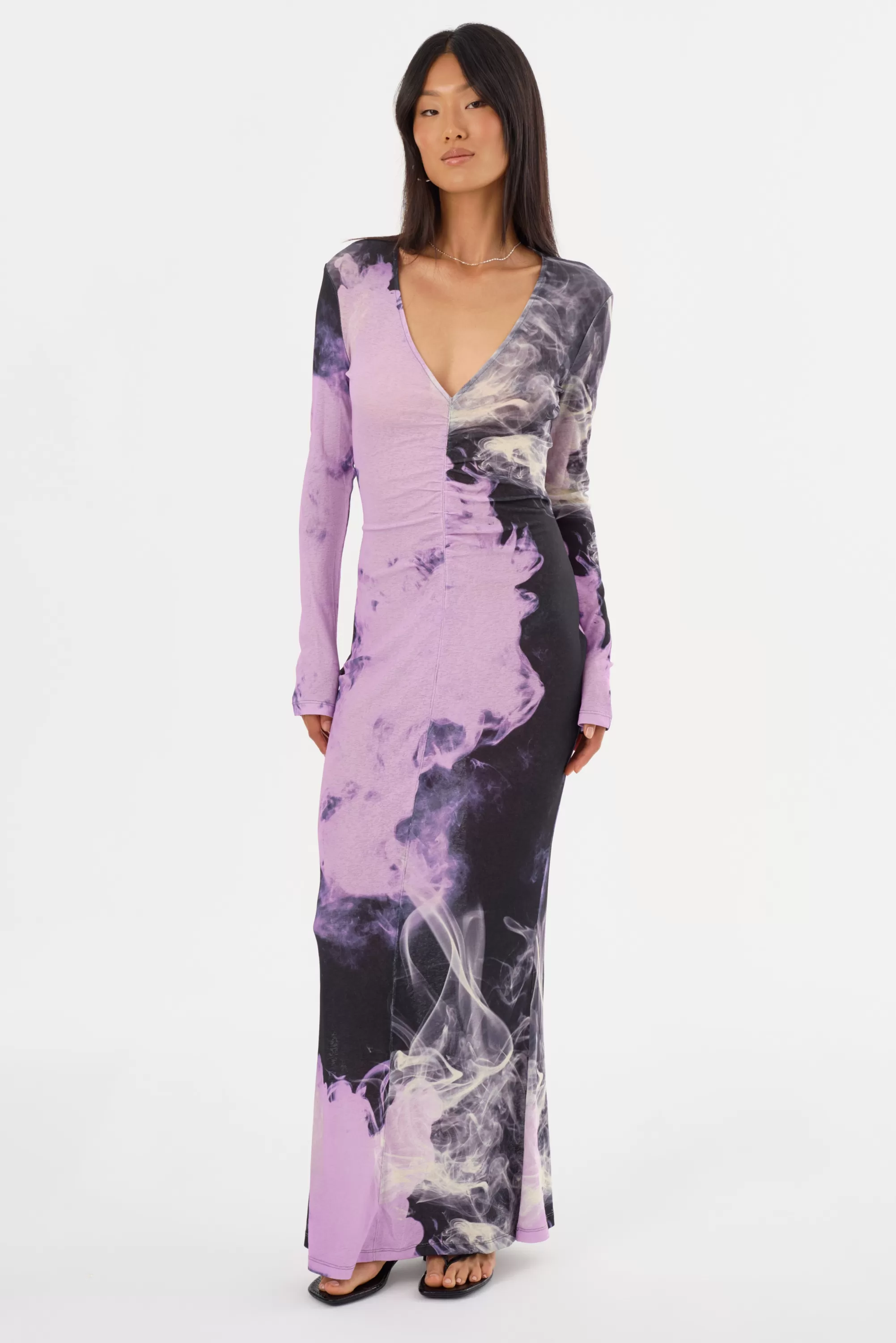 Outlet LAMARQUE LEANDRA | Printed Jersey Maxi Dress Lavender Haze