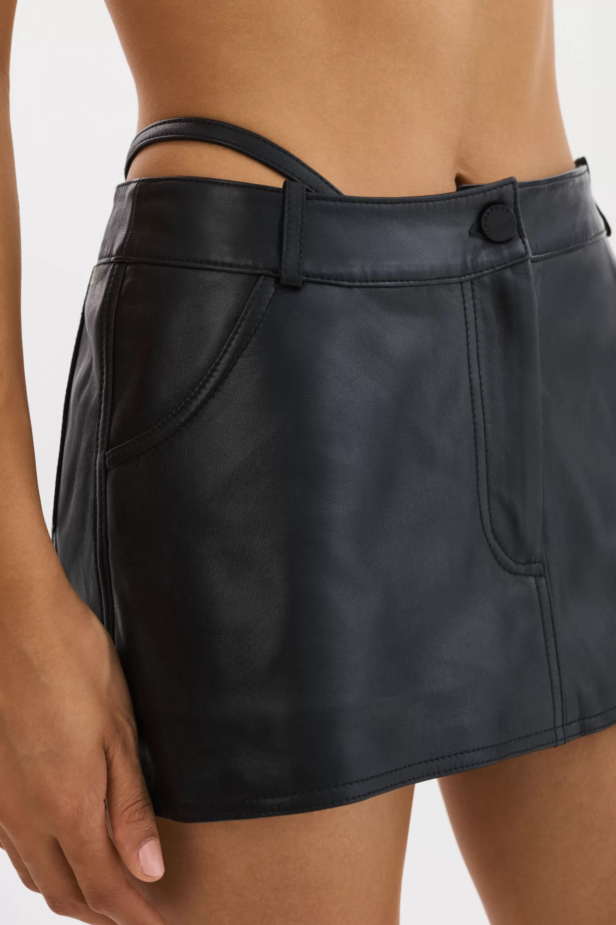 Sale LAMARQUE LIANA | Leather Skort Black