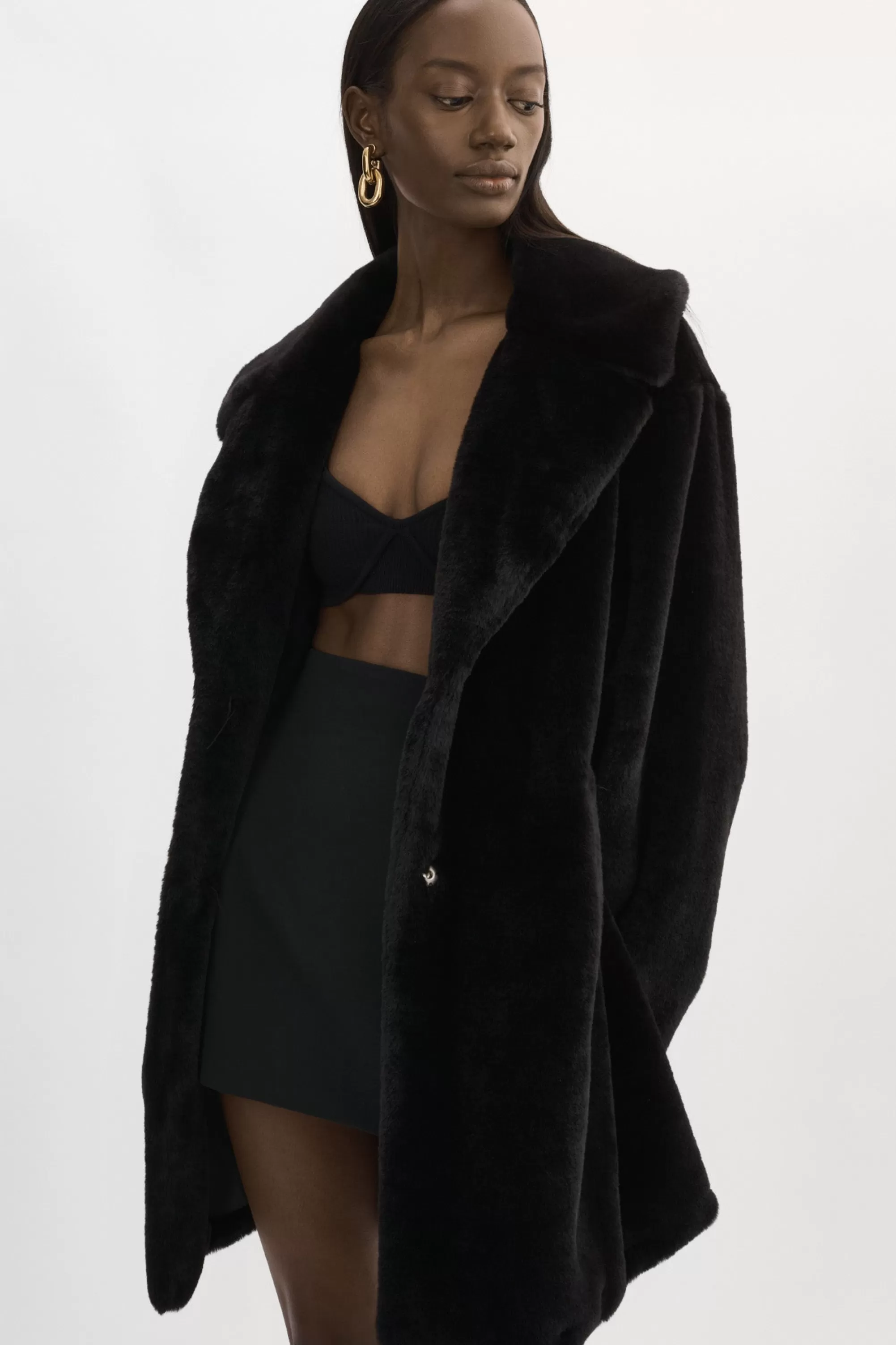 Cheap LAMARQUE LINNEA | Faux Fur Coat Black