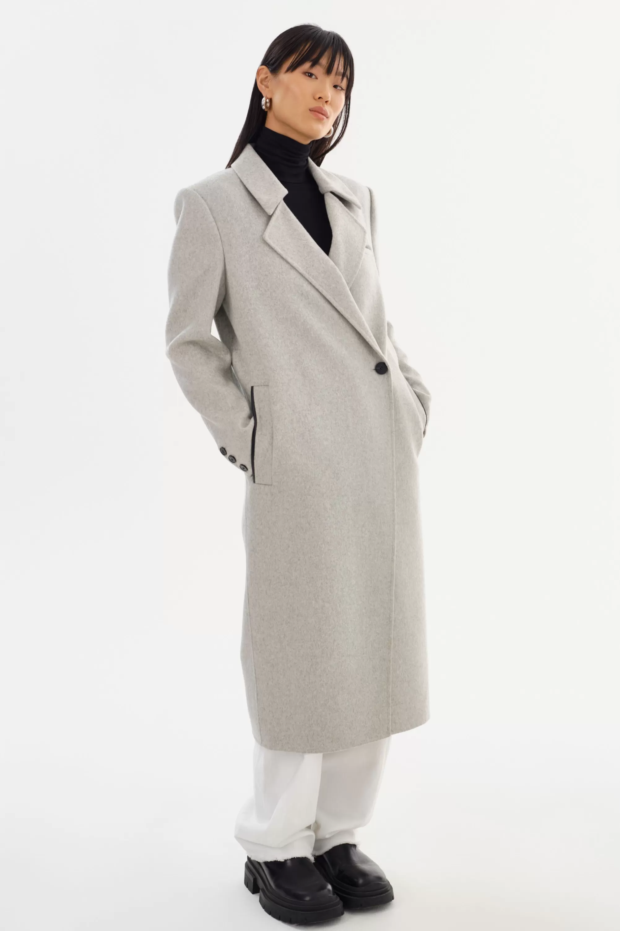 Sale LAMARQUE LORELEI | Double Face Wool Coat Light Grey