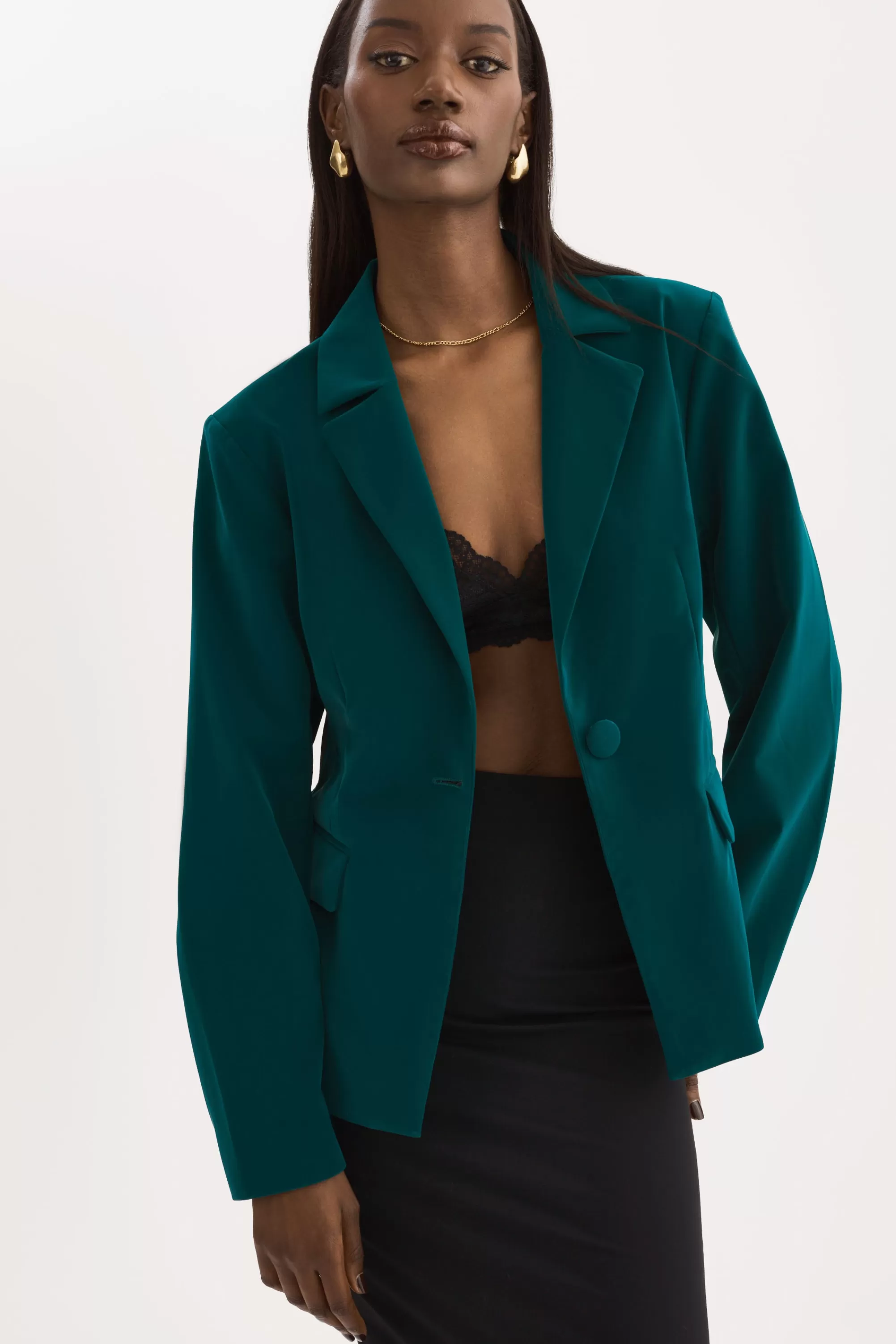 Discount LAMARQUE LOTTIE | Faux Leather Blazer Dark Jade