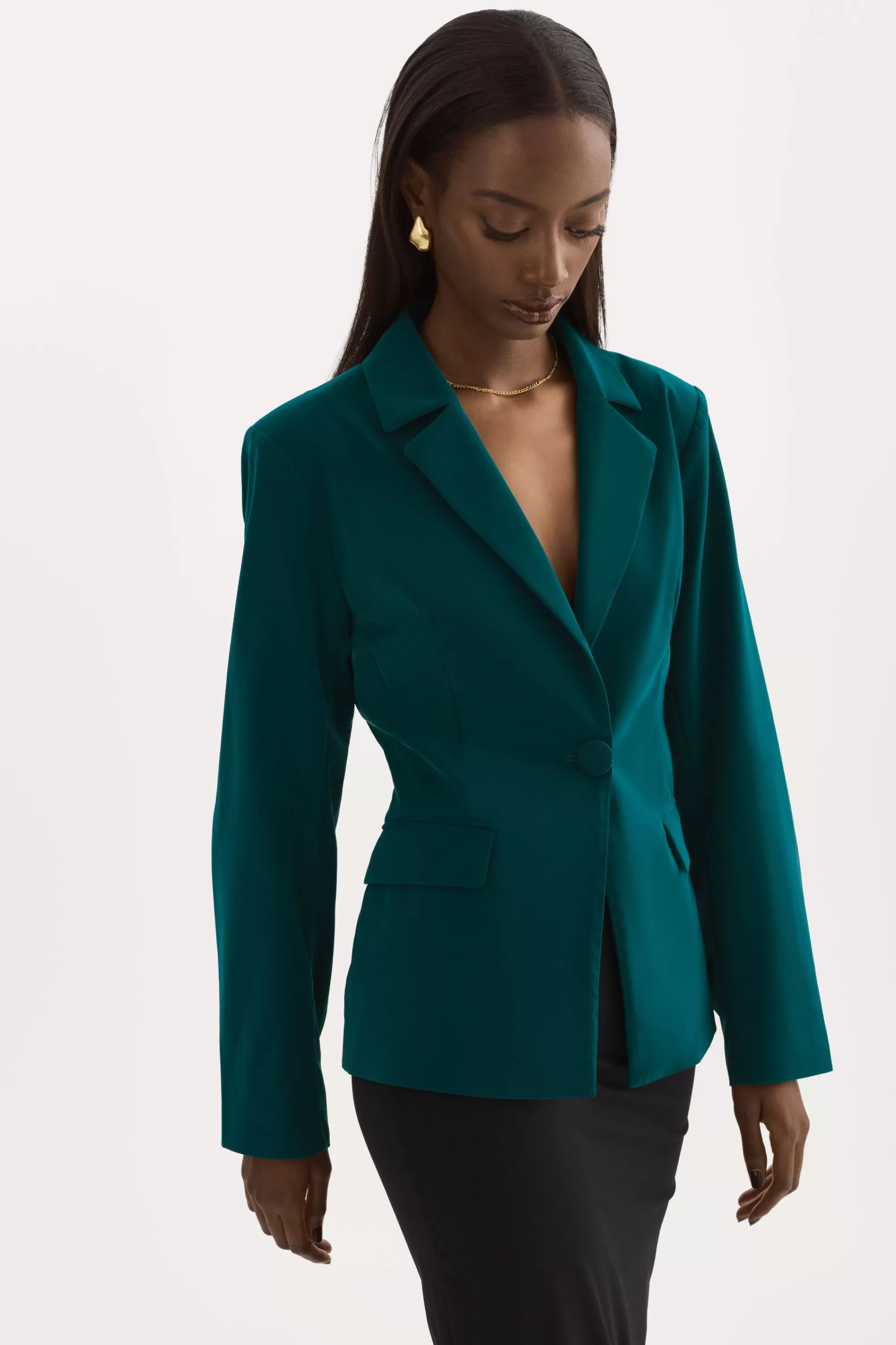 Discount LAMARQUE LOTTIE | Faux Leather Blazer Dark Jade