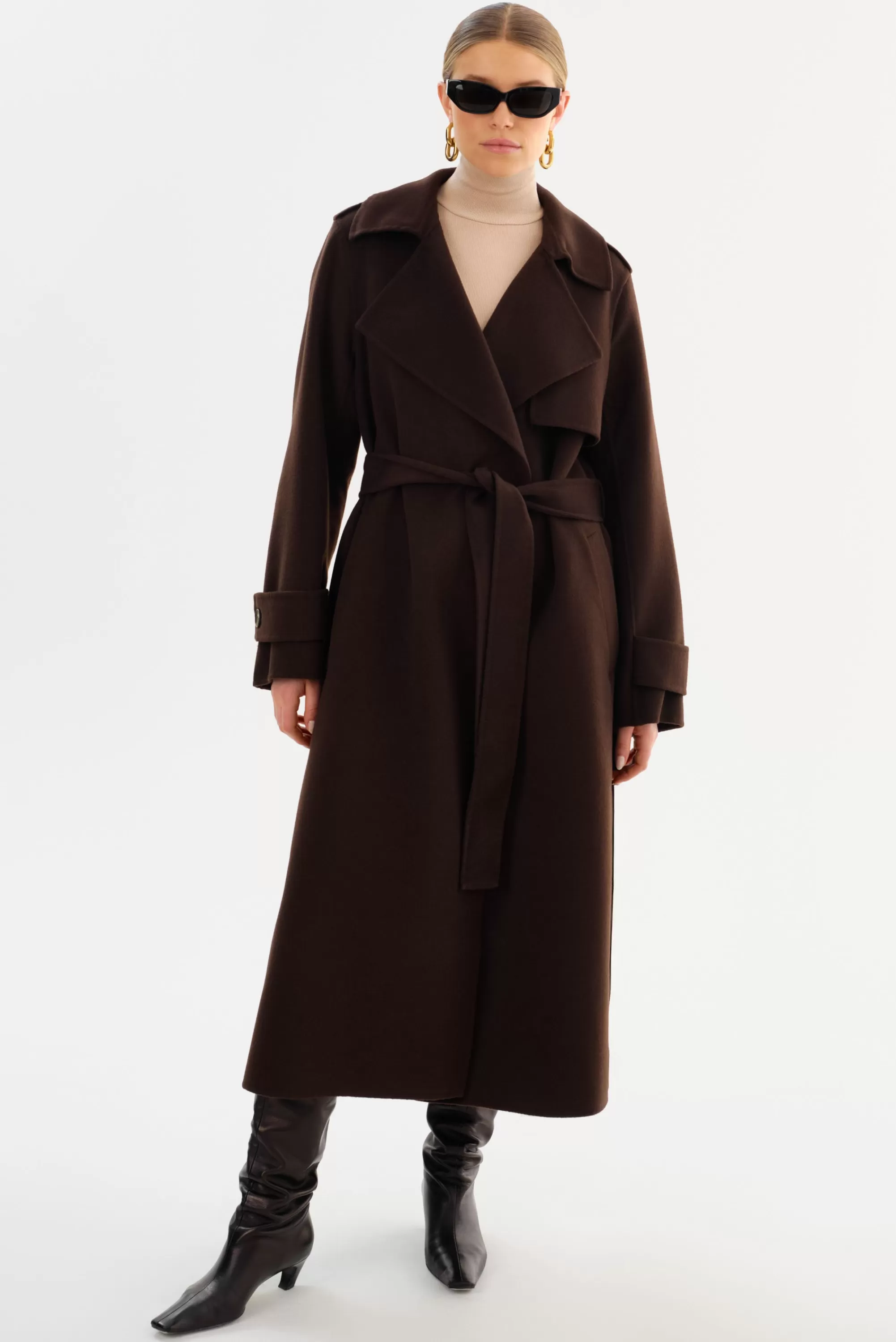 Store LAMARQUE MARGARET | Wool Trench Coat Dark Brown