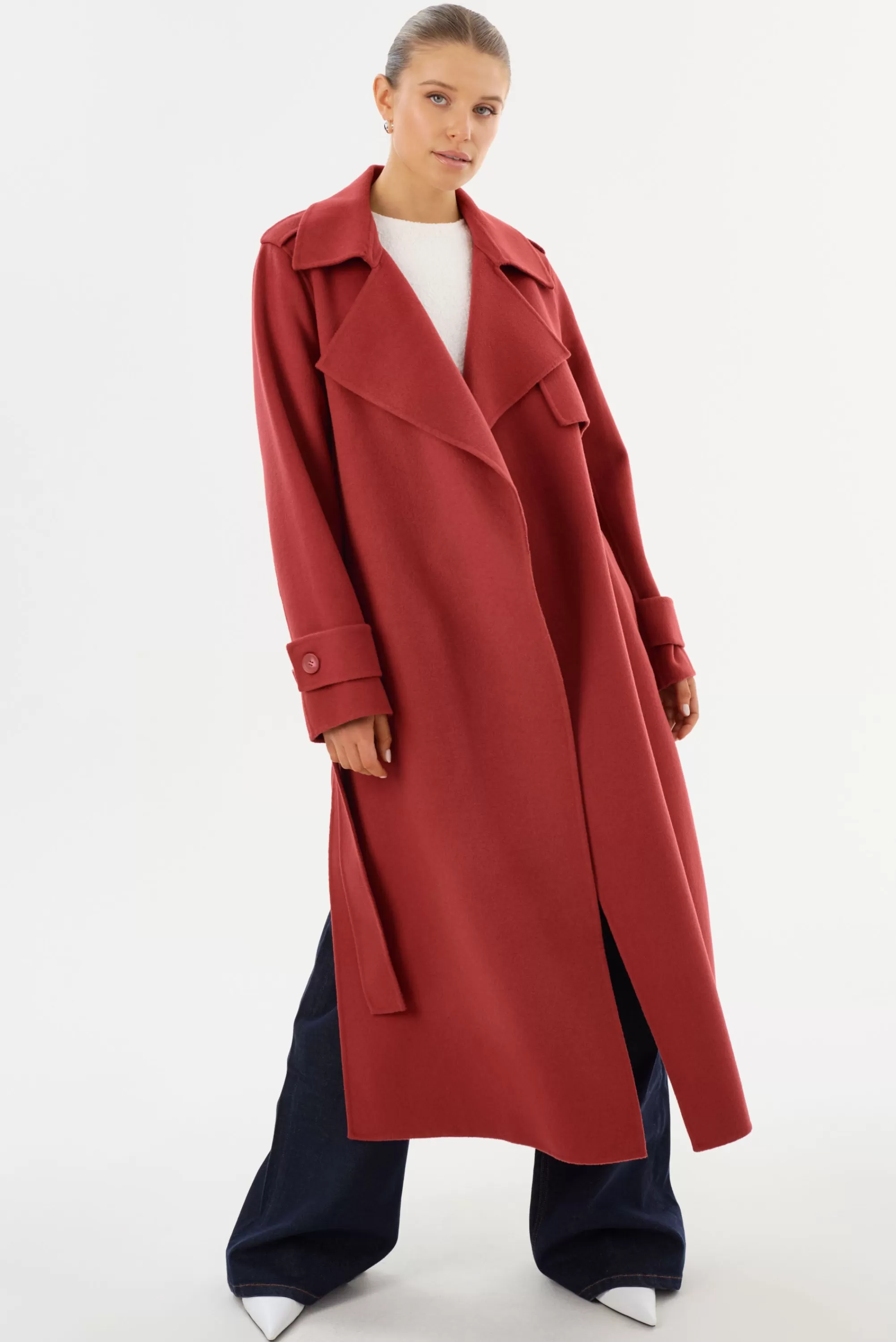 Shop LAMARQUE MARGARET | Wool Trench Coat Rosewood