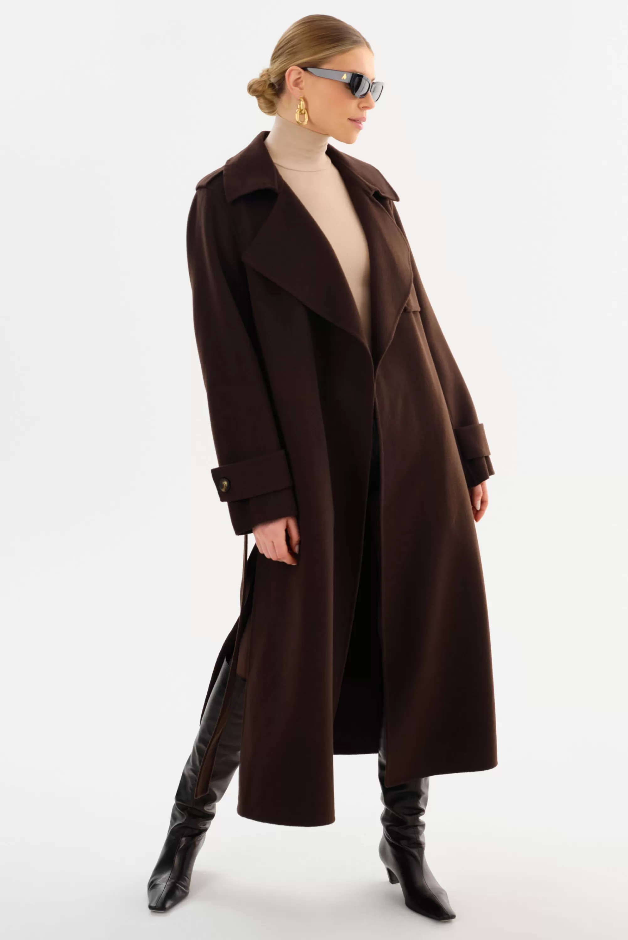 Store LAMARQUE MARGARET | Wool Trench Coat Dark Brown