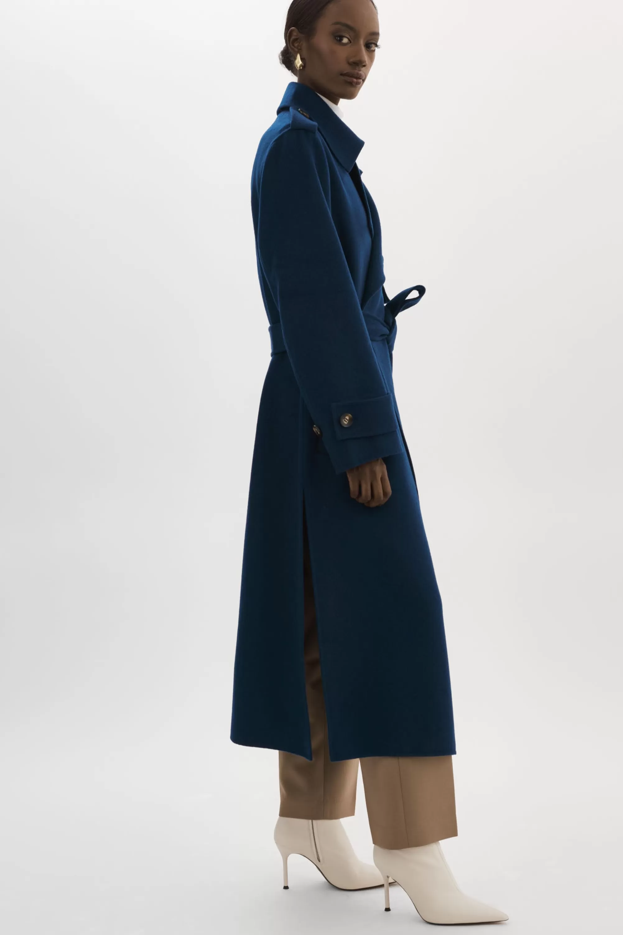 Hot LAMARQUE MARGARET | Wool Trench Coat Midnight Blue