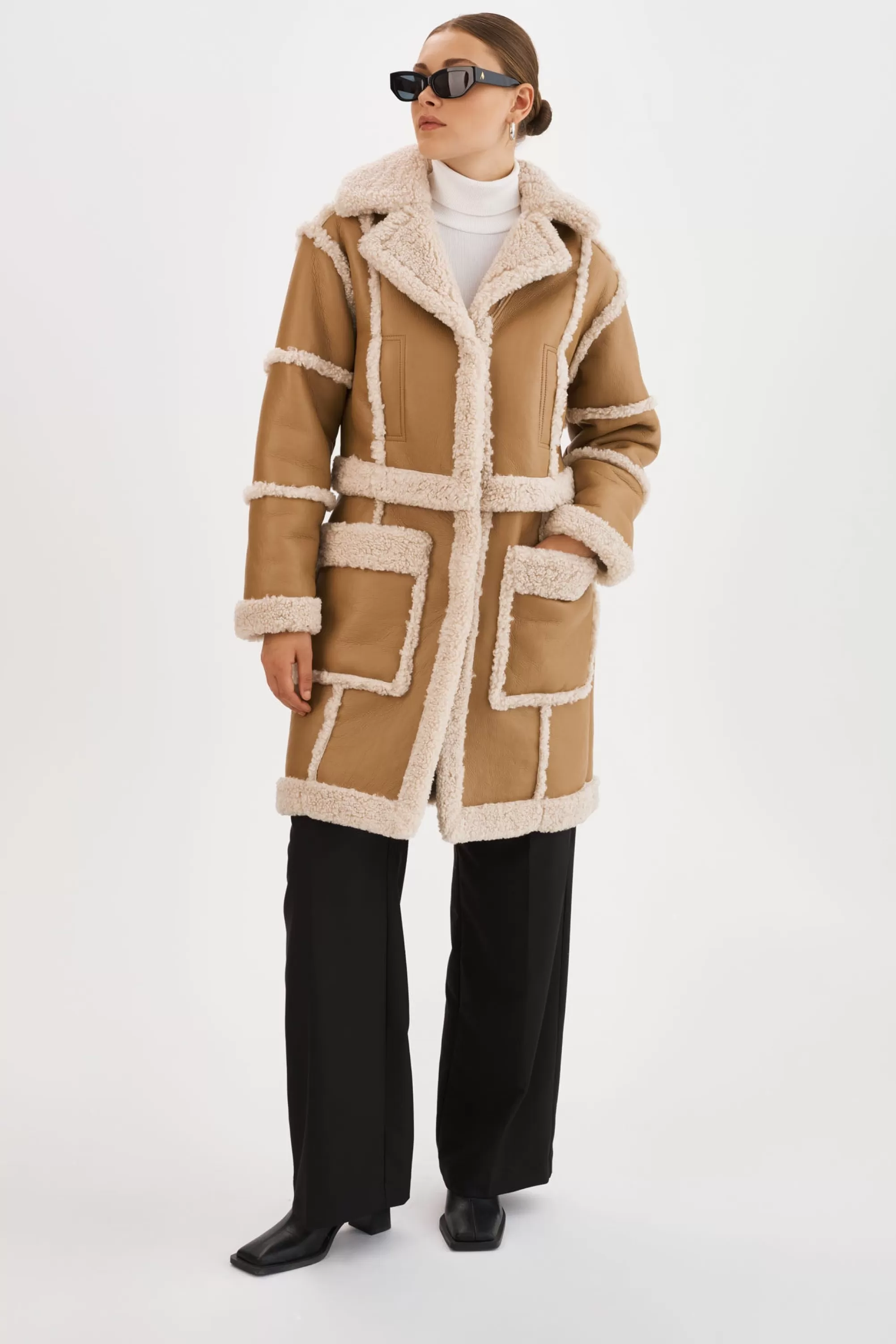 Best Sale LAMARQUE MARIANE | Detachable Faux Shearling Coat Biscuit