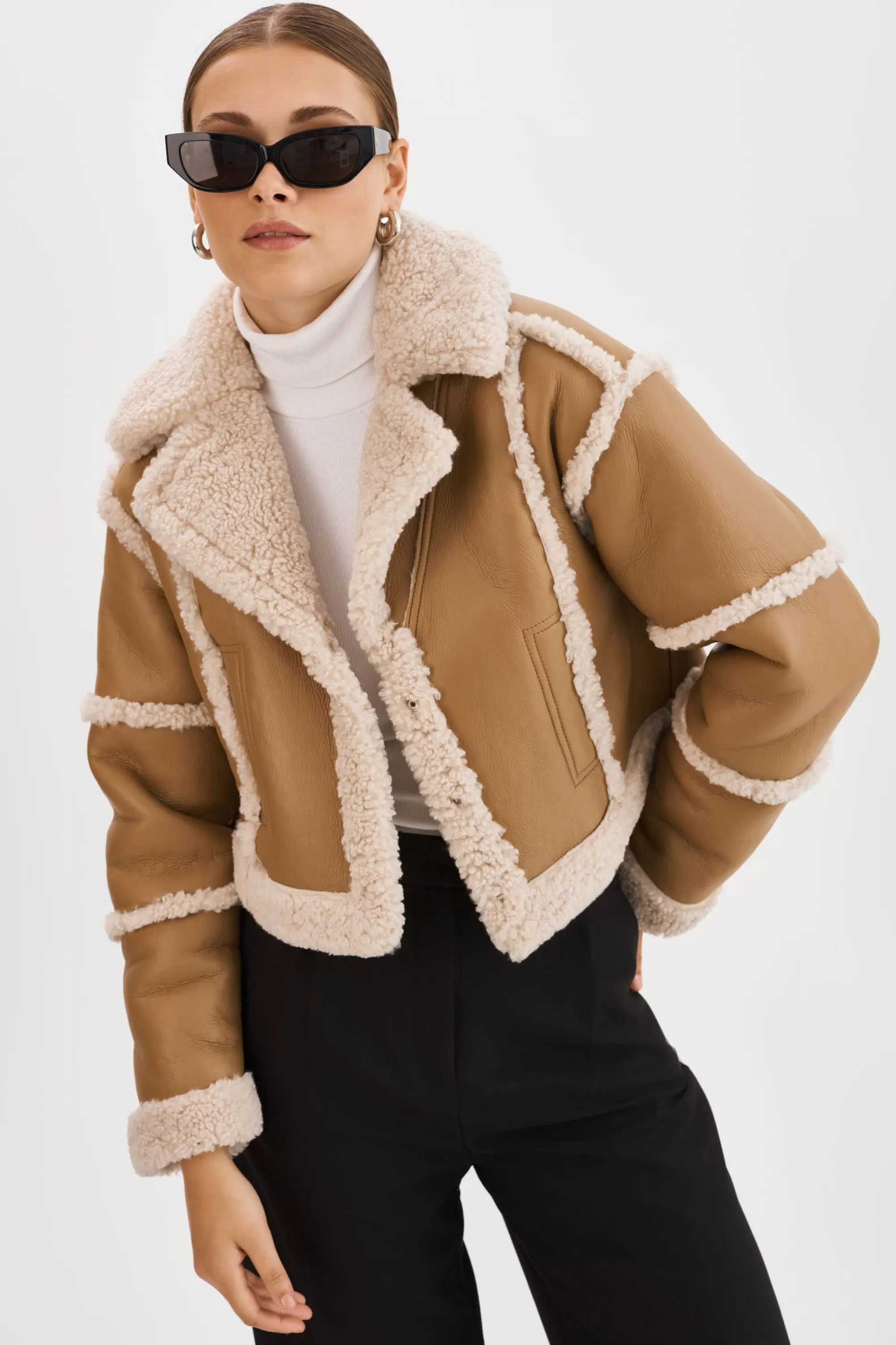 Best Sale LAMARQUE MARIANE | Detachable Faux Shearling Coat Biscuit