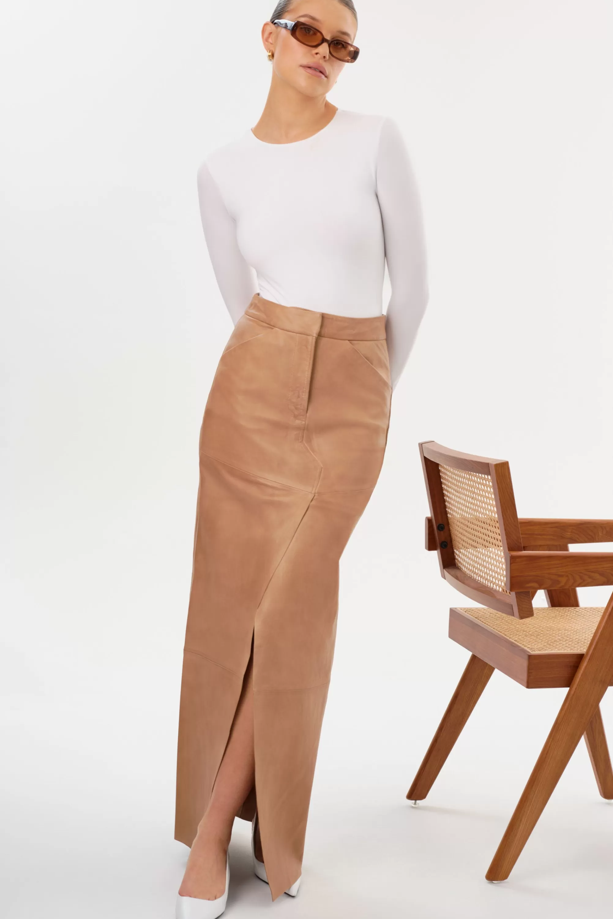 Cheap LAMARQUE MARIETTE | Leather Maxi Skirt Camel