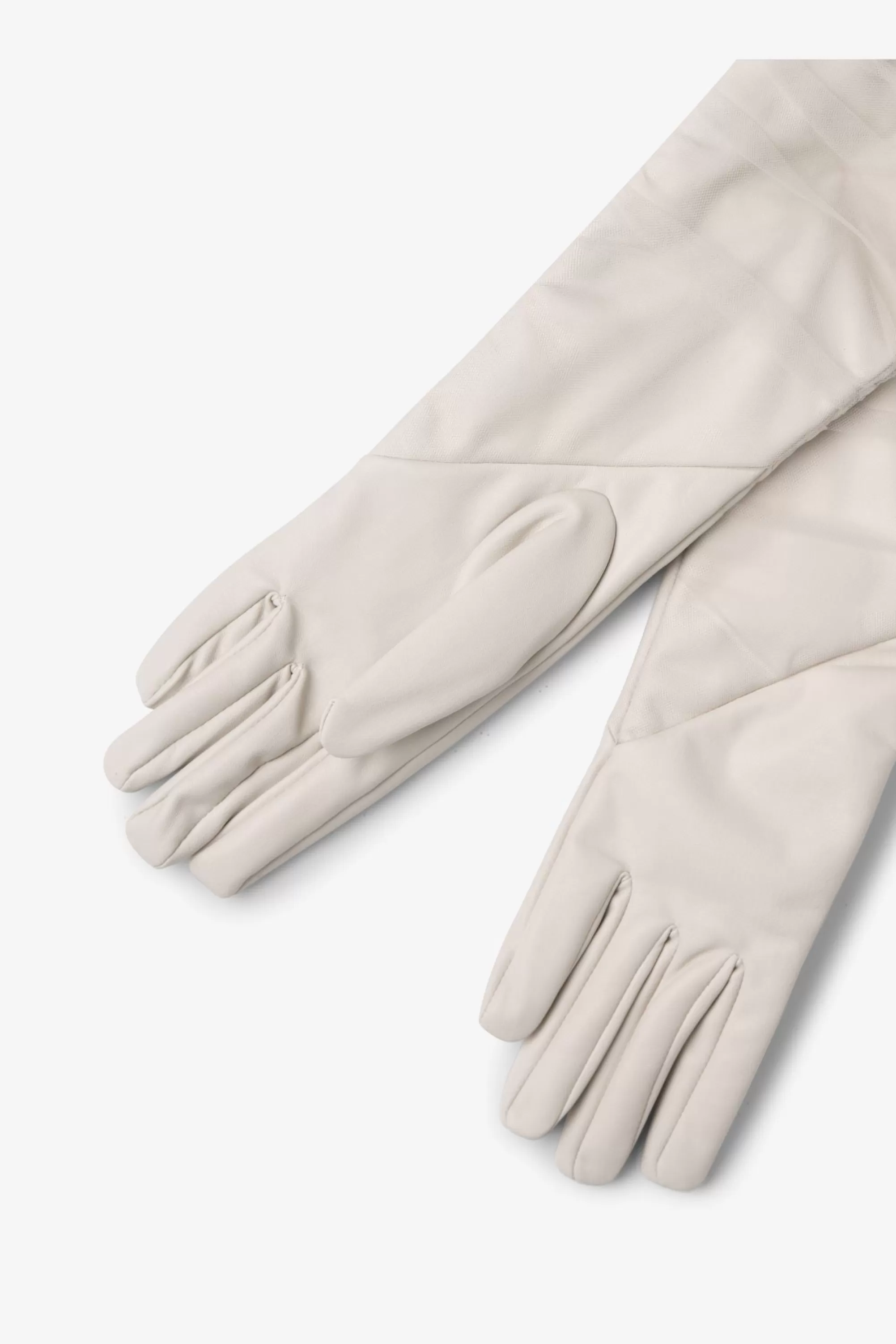 Best Sale LAMARQUE MARILYN | Faux Leather And Tulle Gloves Bone