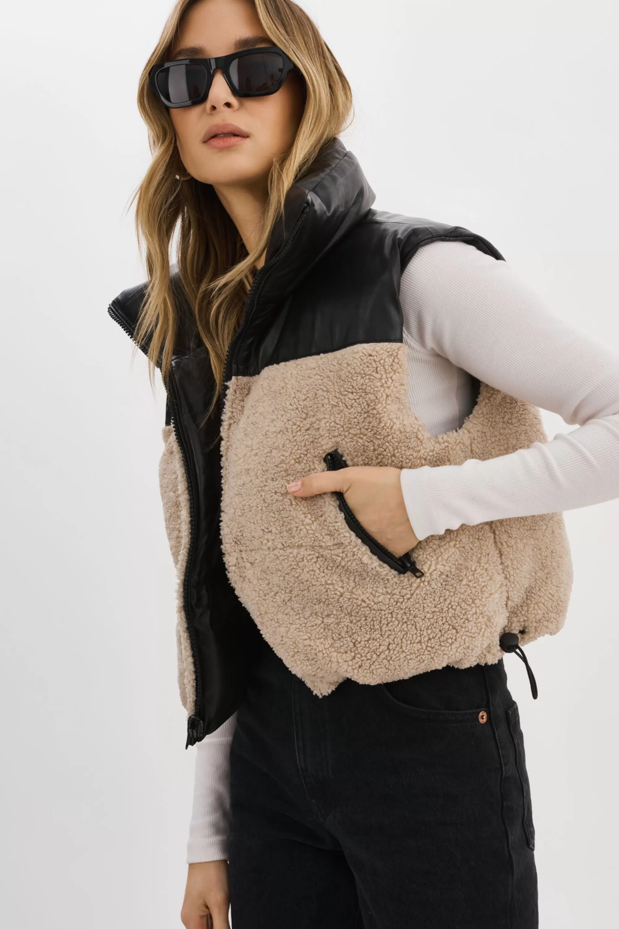 Cheap LAMARQUE MELICIA | Reversible Puffer Vest Black/Ecru