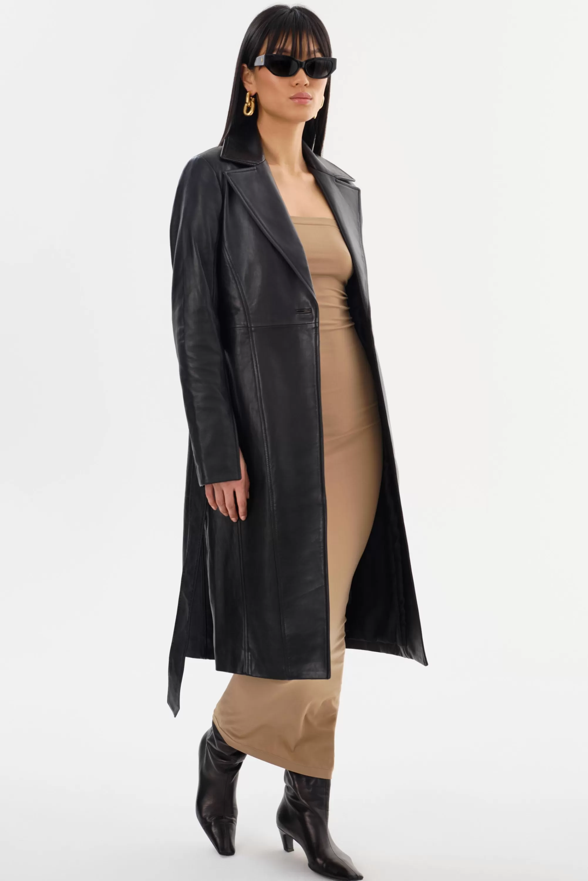 Clearance LAMARQUE MIRANDA | Leather Trench Coat Black