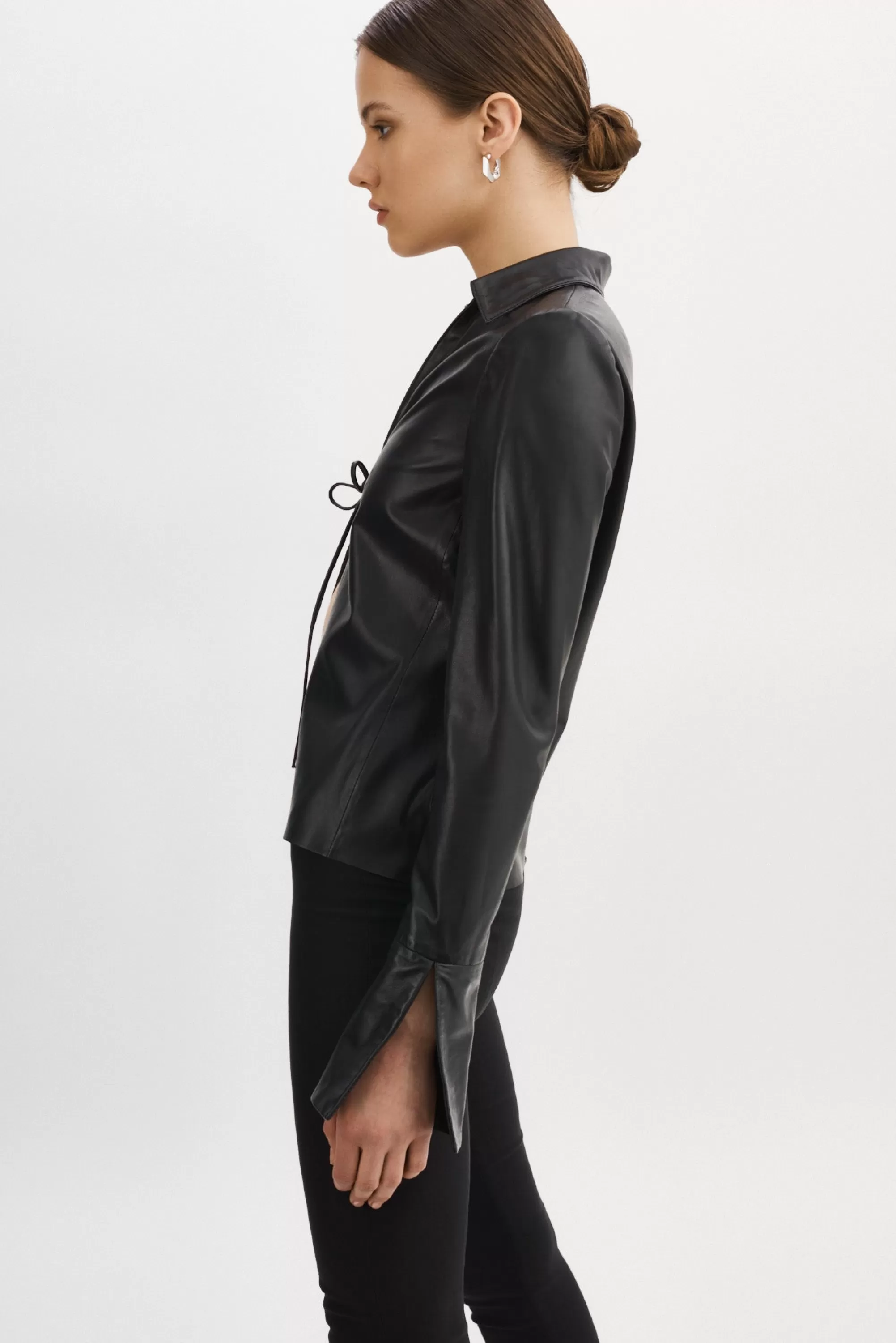 Clearance LAMARQUE NATASHA | Leather Tie Top Black