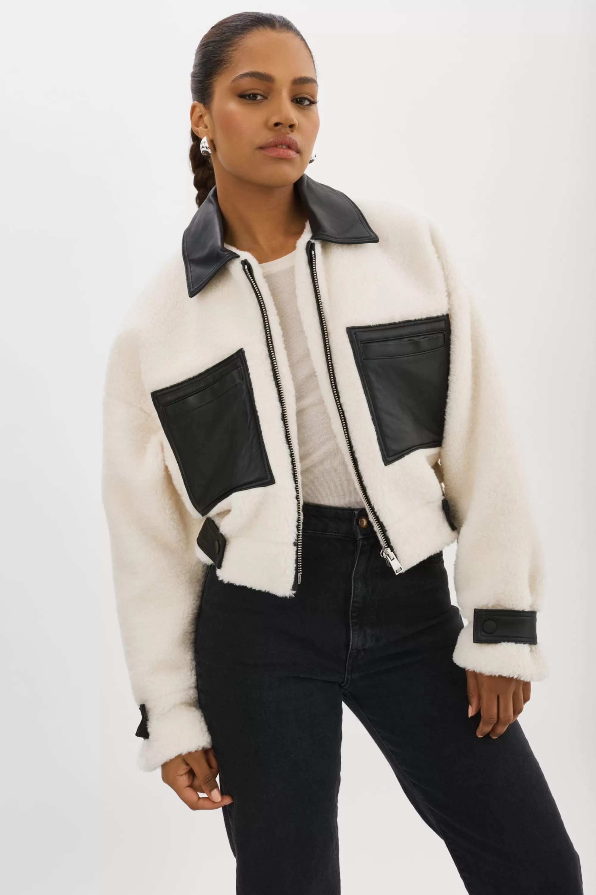 Clearance LAMARQUE NOLA | Sherpa Jacket Off White